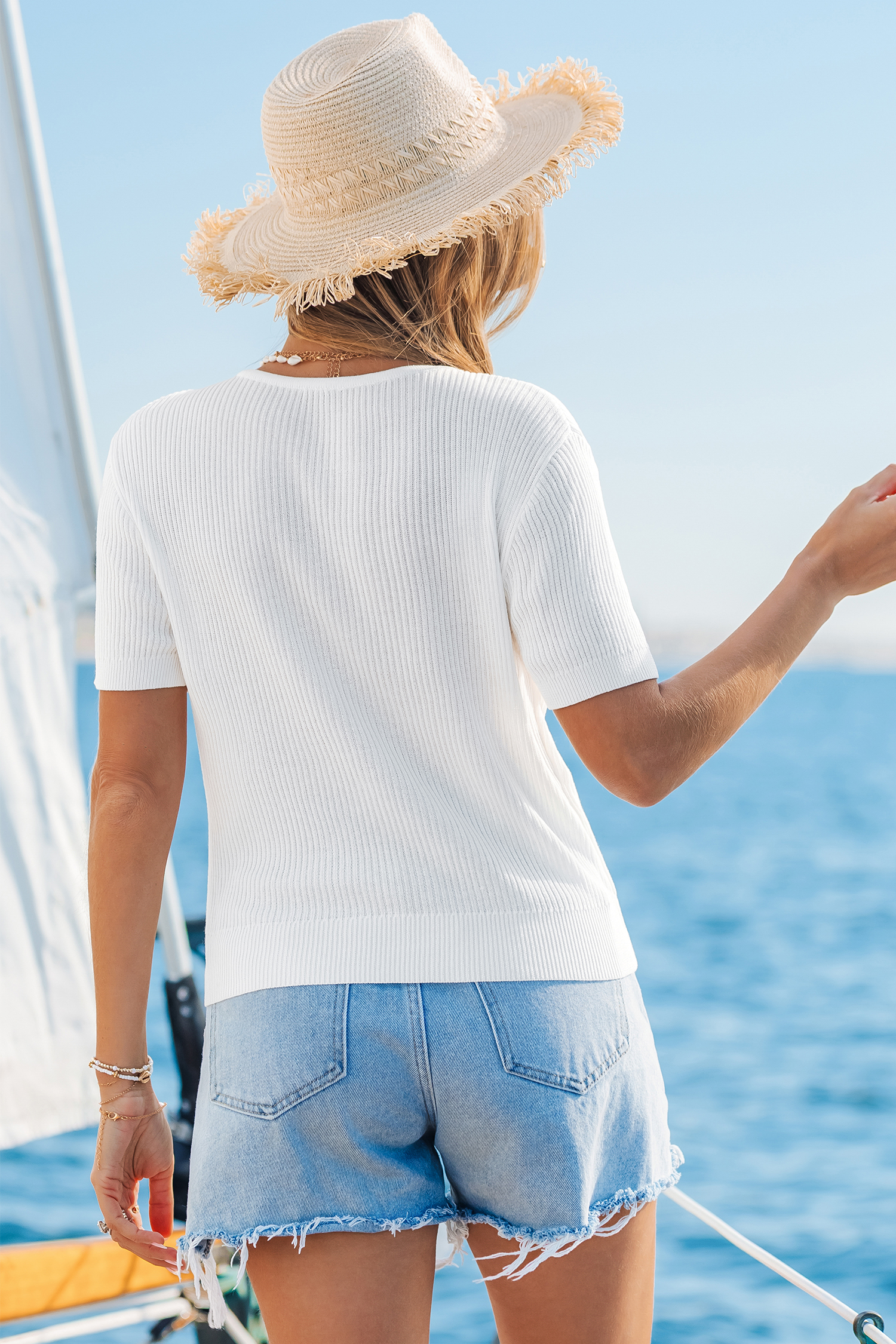 Top blanc détail superposé