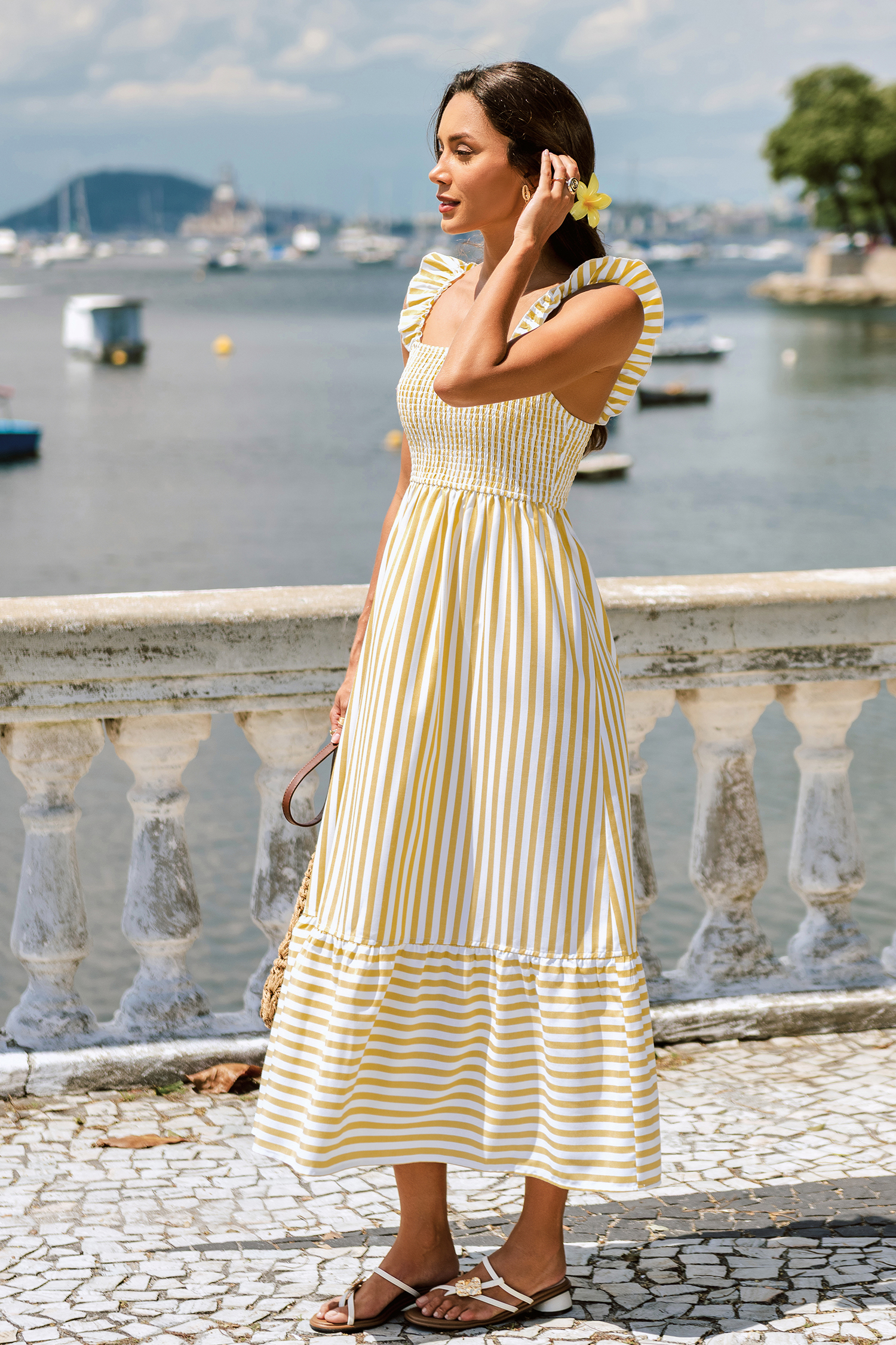 Honey Sun Striped Maxi Dress