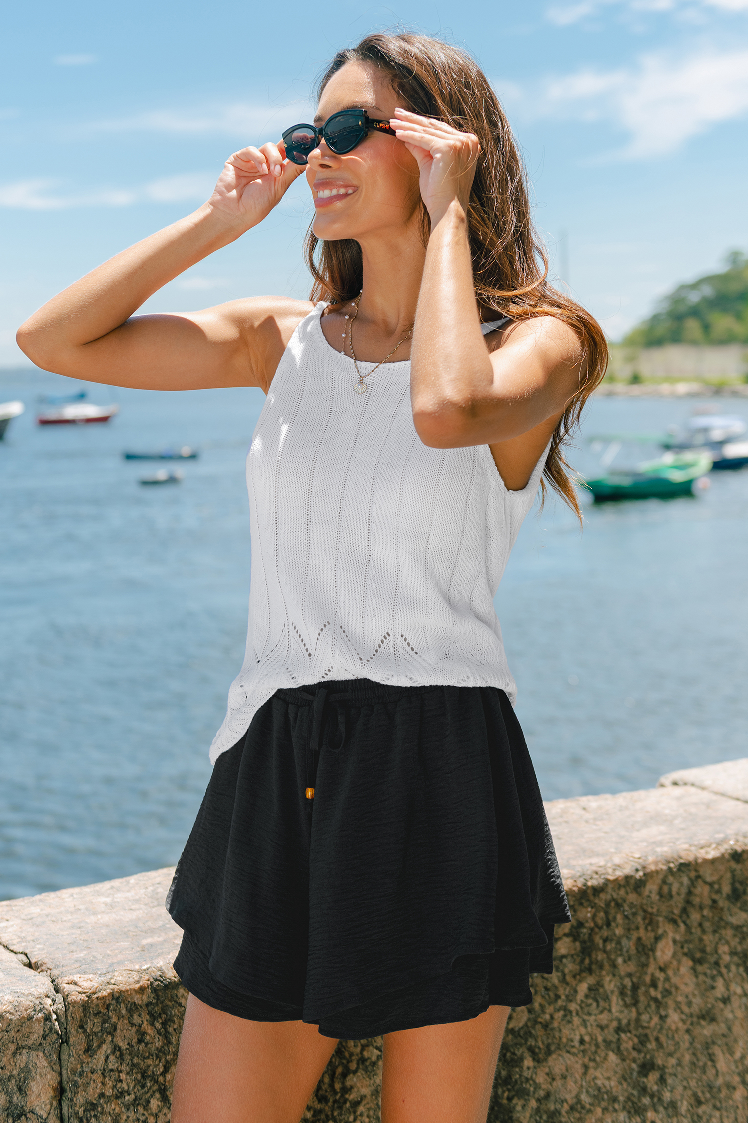 Stoked zwarte cover-up shorts