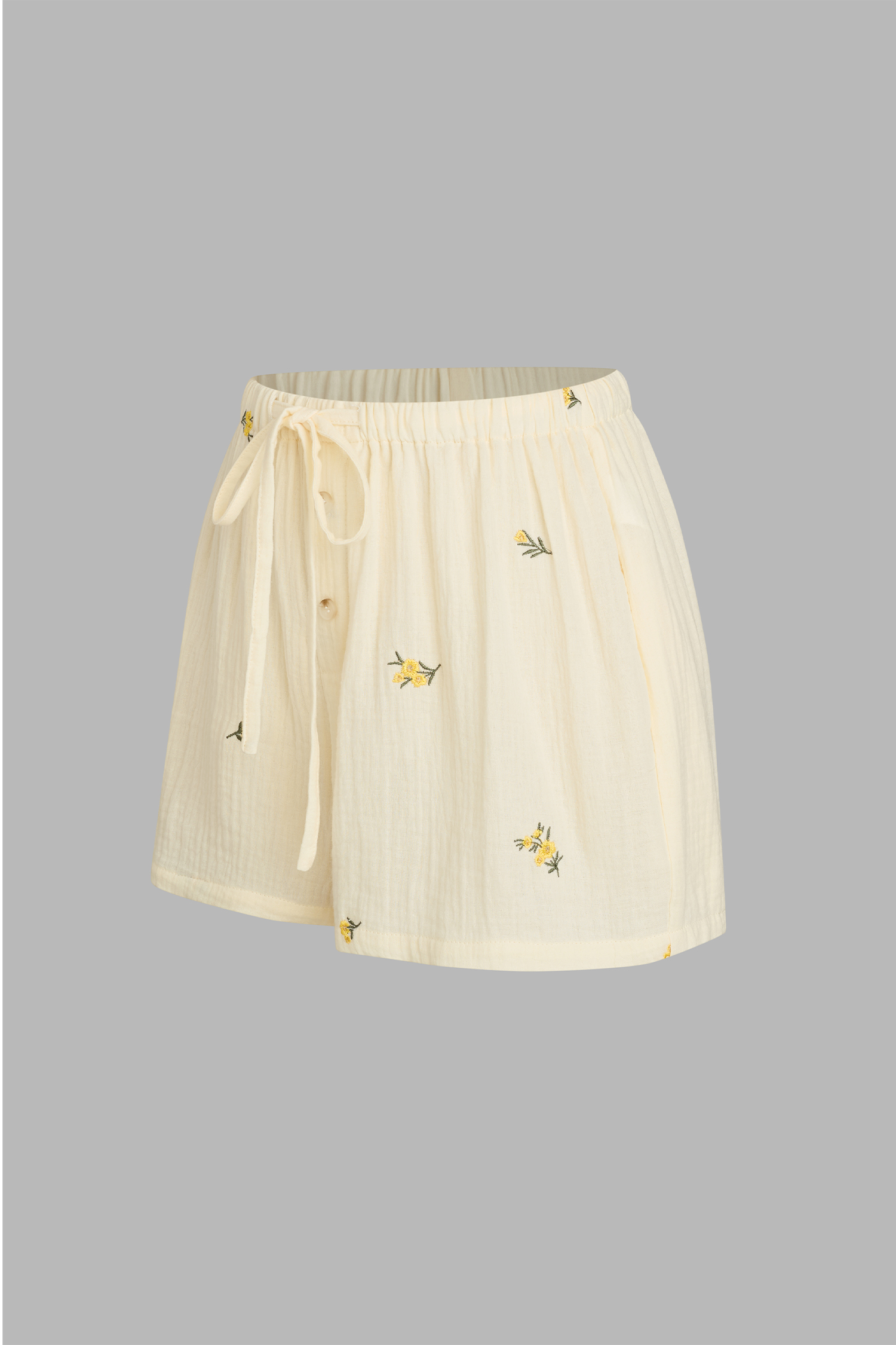 Short cover up floral à poches