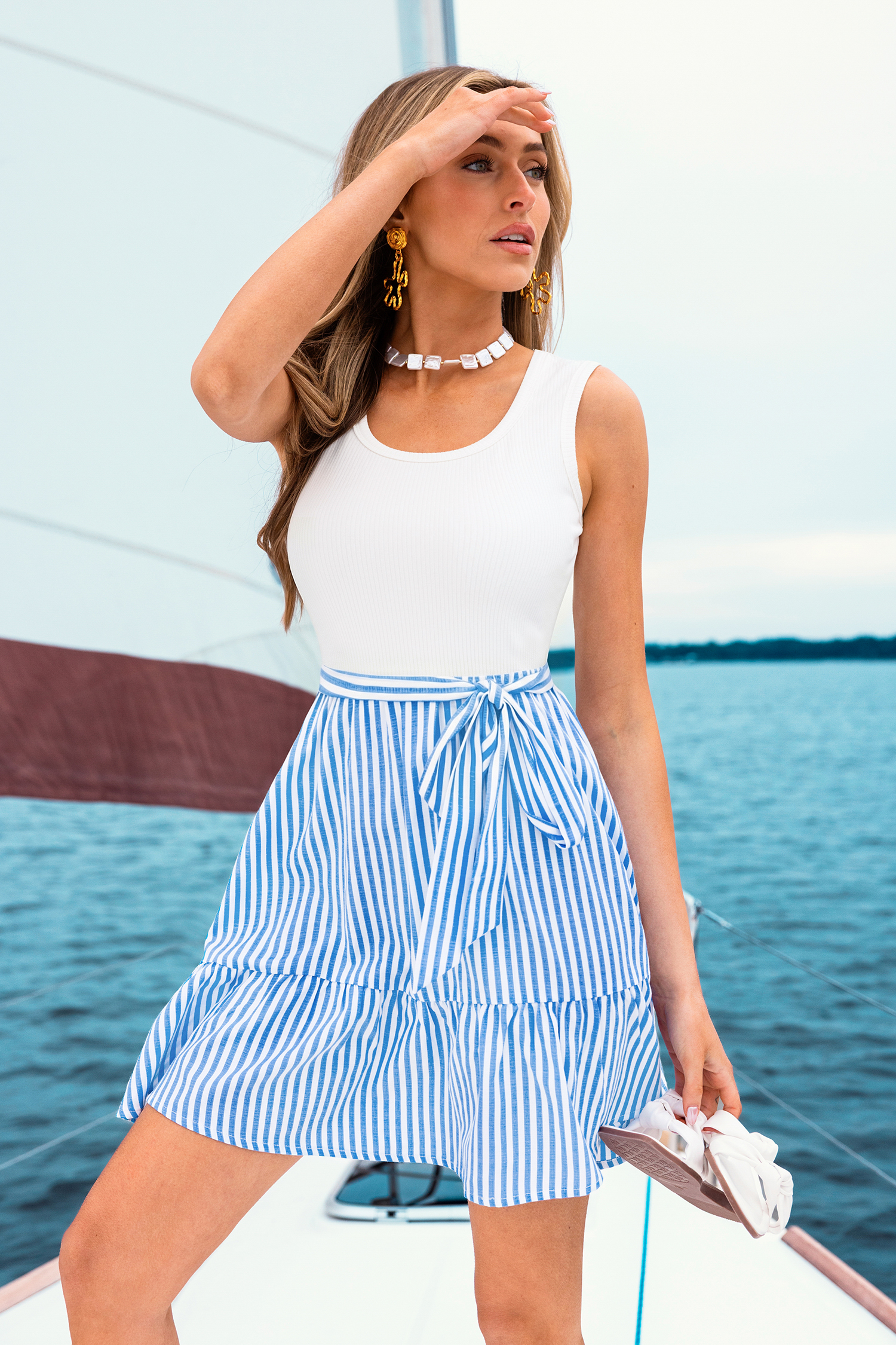 Sea Note Striped Mini Dress