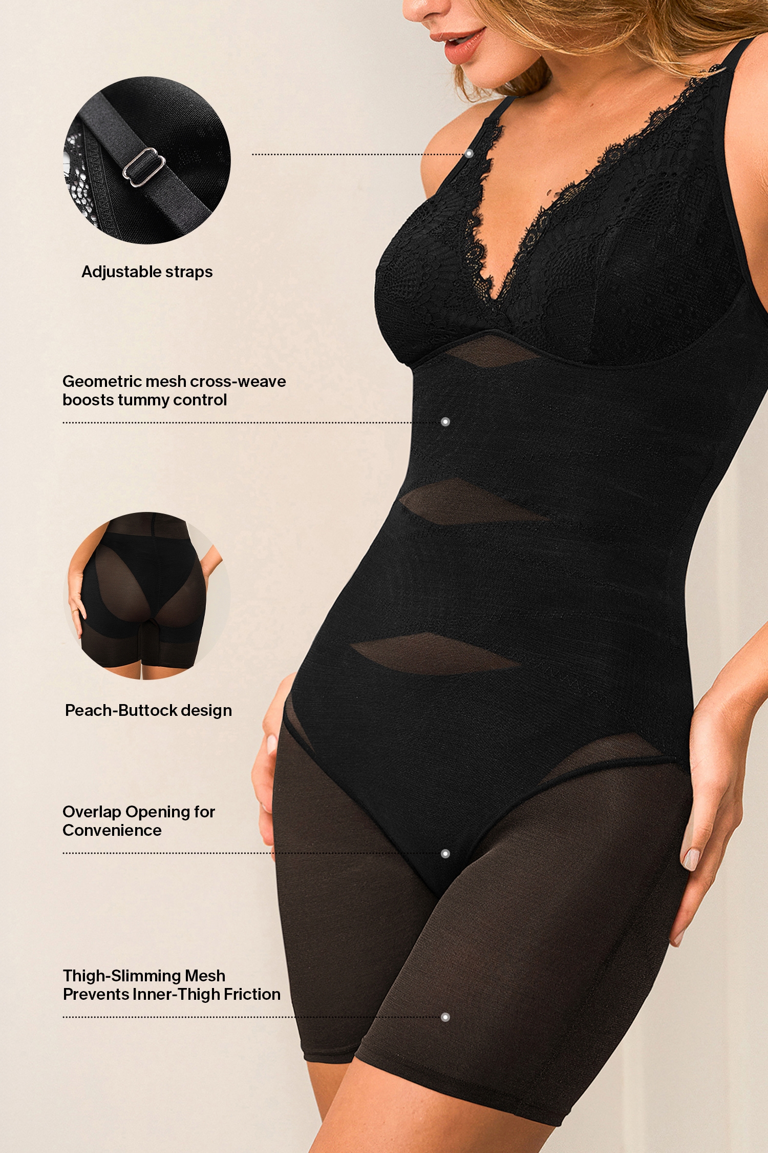 On Call Black Shapewear Bodysuit