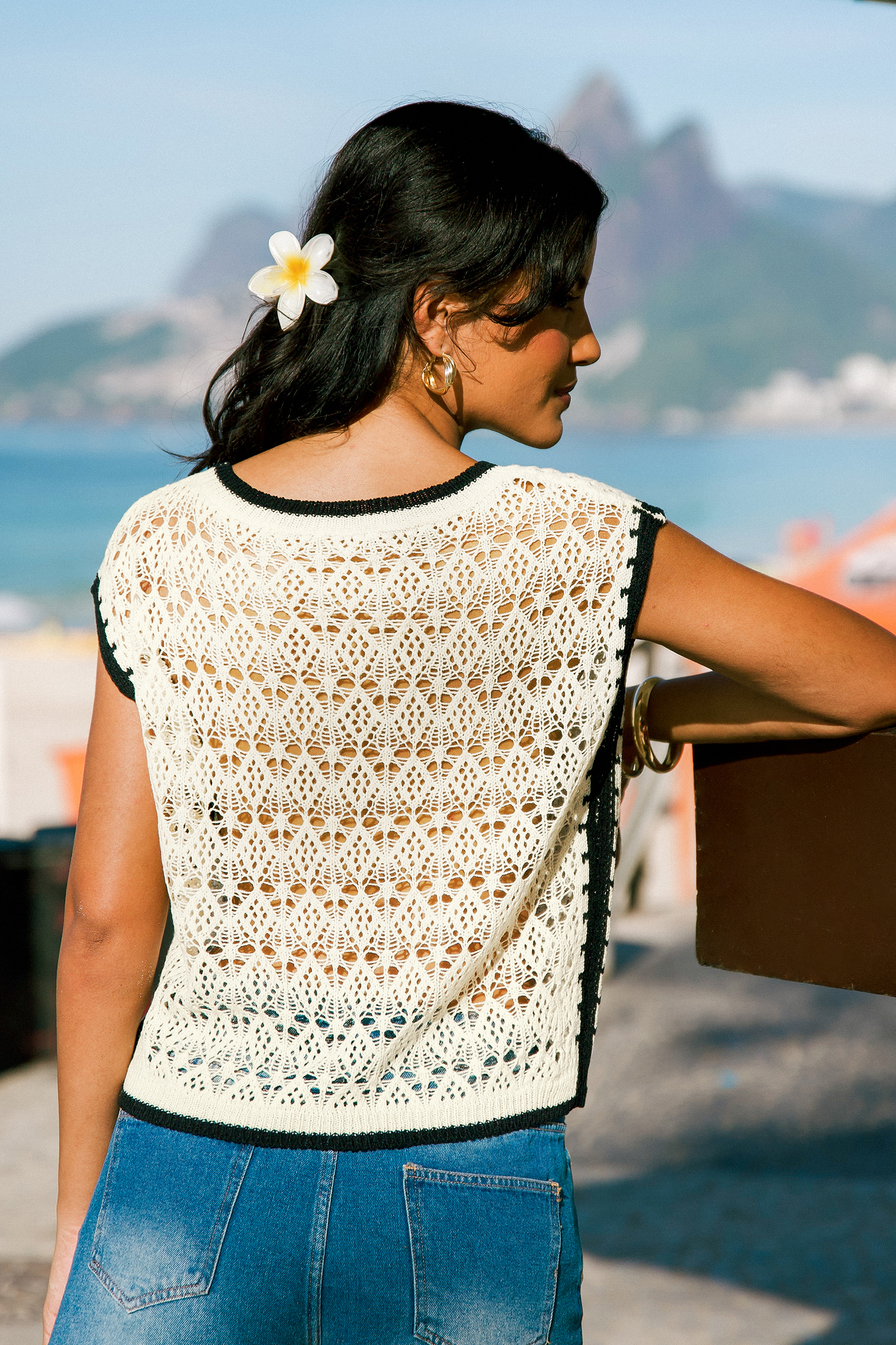 Nothing To See Beige Cover-Up Top