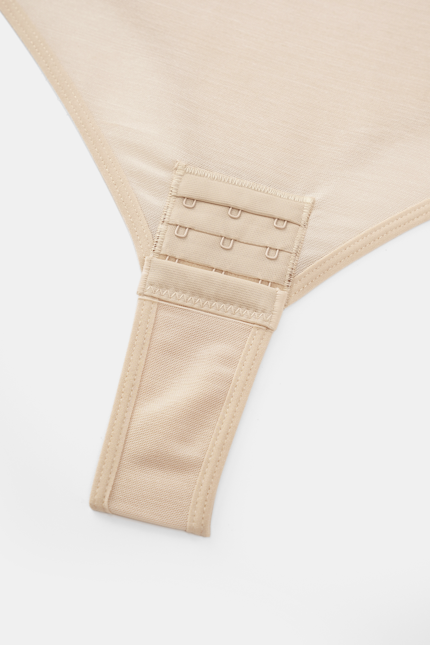 Beiger Mittlere Kompression Shapewear-Body mit Hakenverschluss