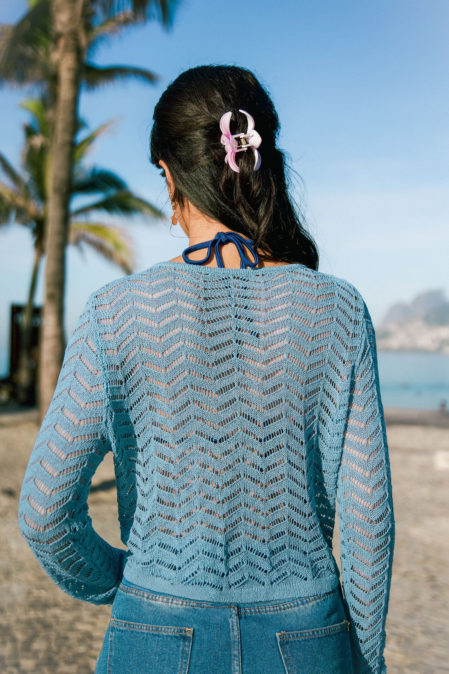 Staycation Retreat Blue Cover-Up Top