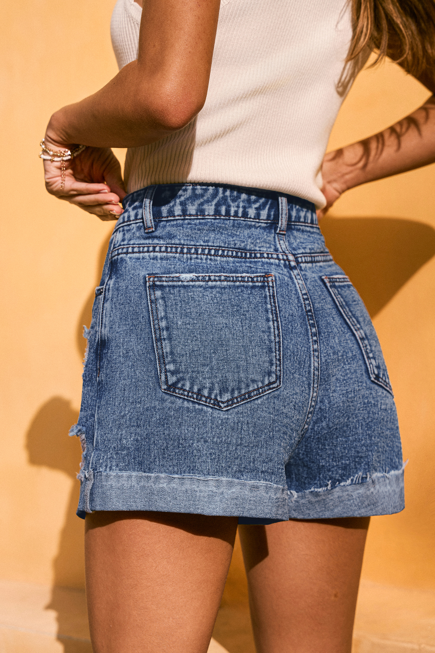 In Pursuit Blue Denim Shorts
