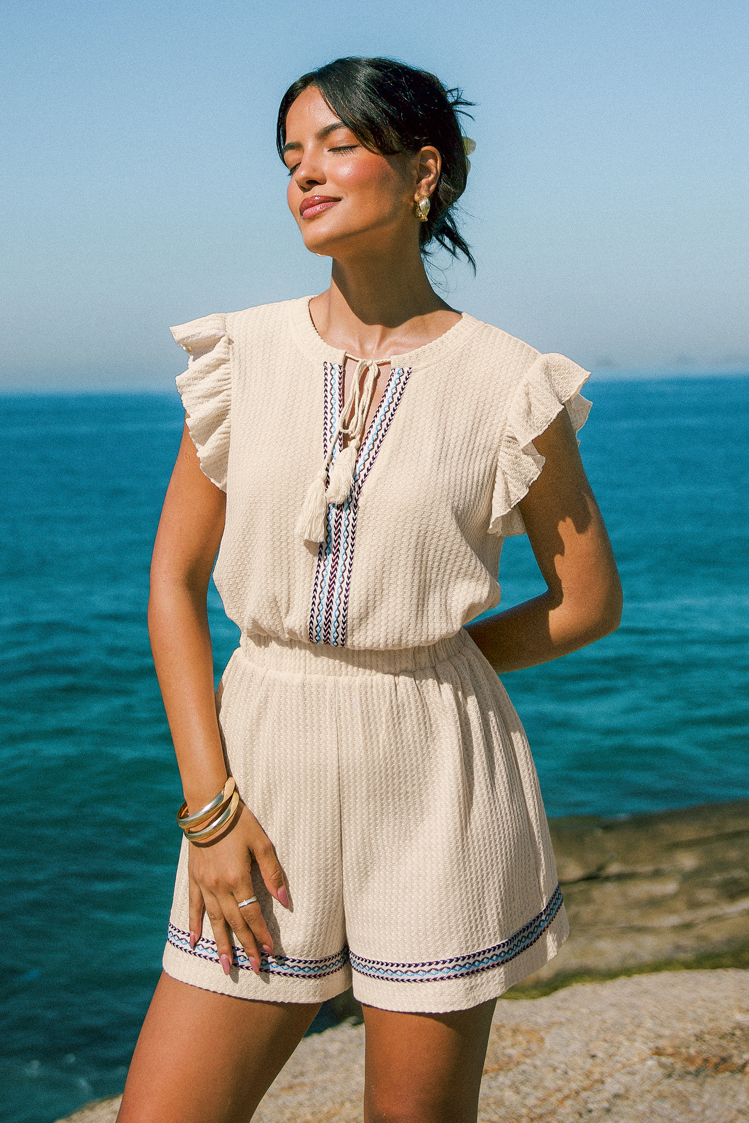 Desert Breeze Beige Romper