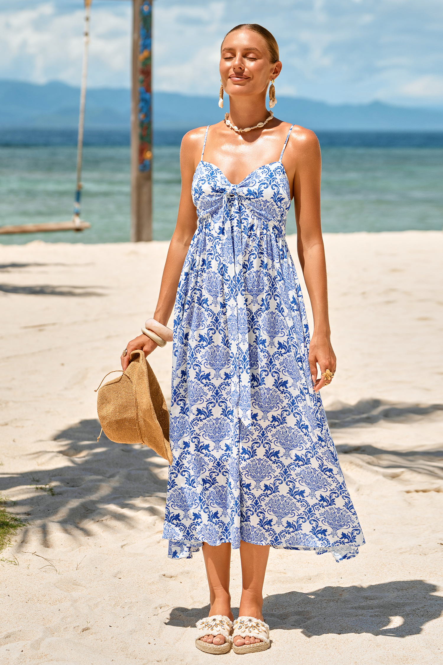 Abito midi decorato incandescente