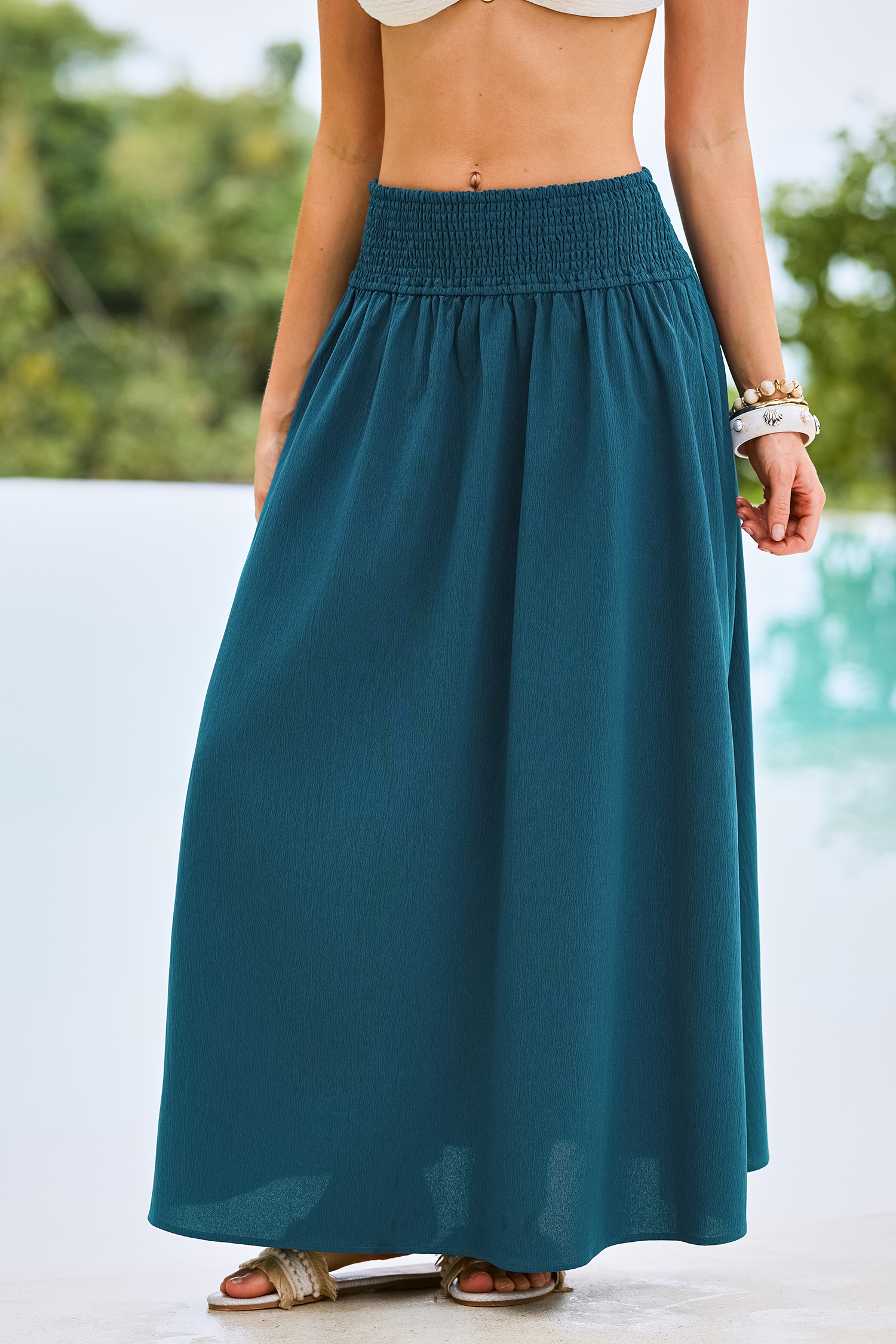 On Socials Blue Maxi Skirt