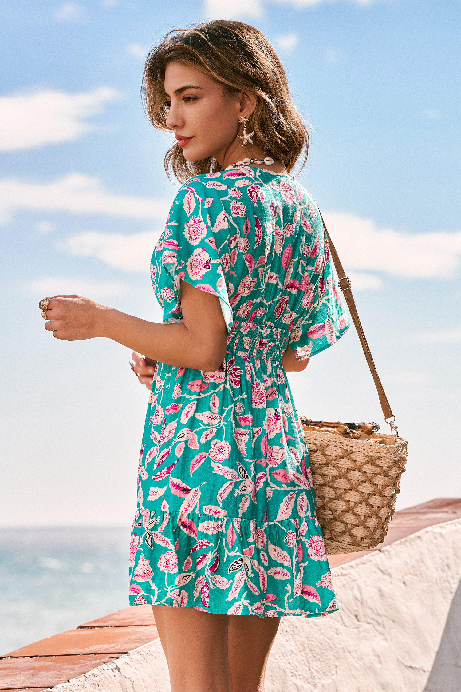 Mini abito tropicale Palm Vacay