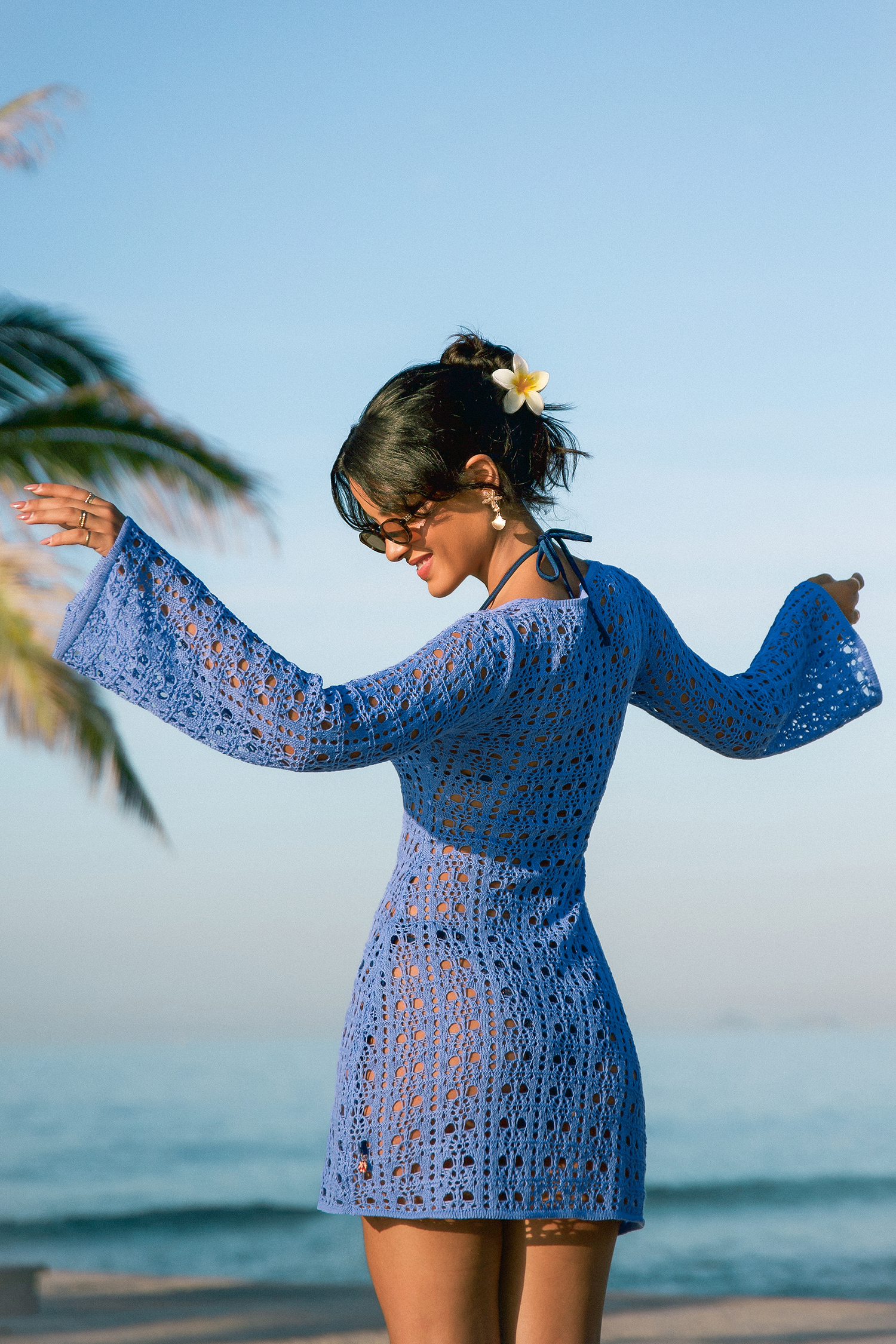 15 Minutes of Fame Blue Cover-Up Mini Dress