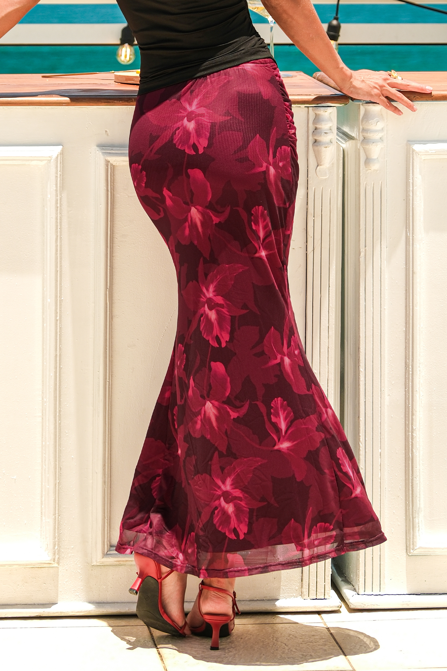 Night Vision Floral Maxi Skirt