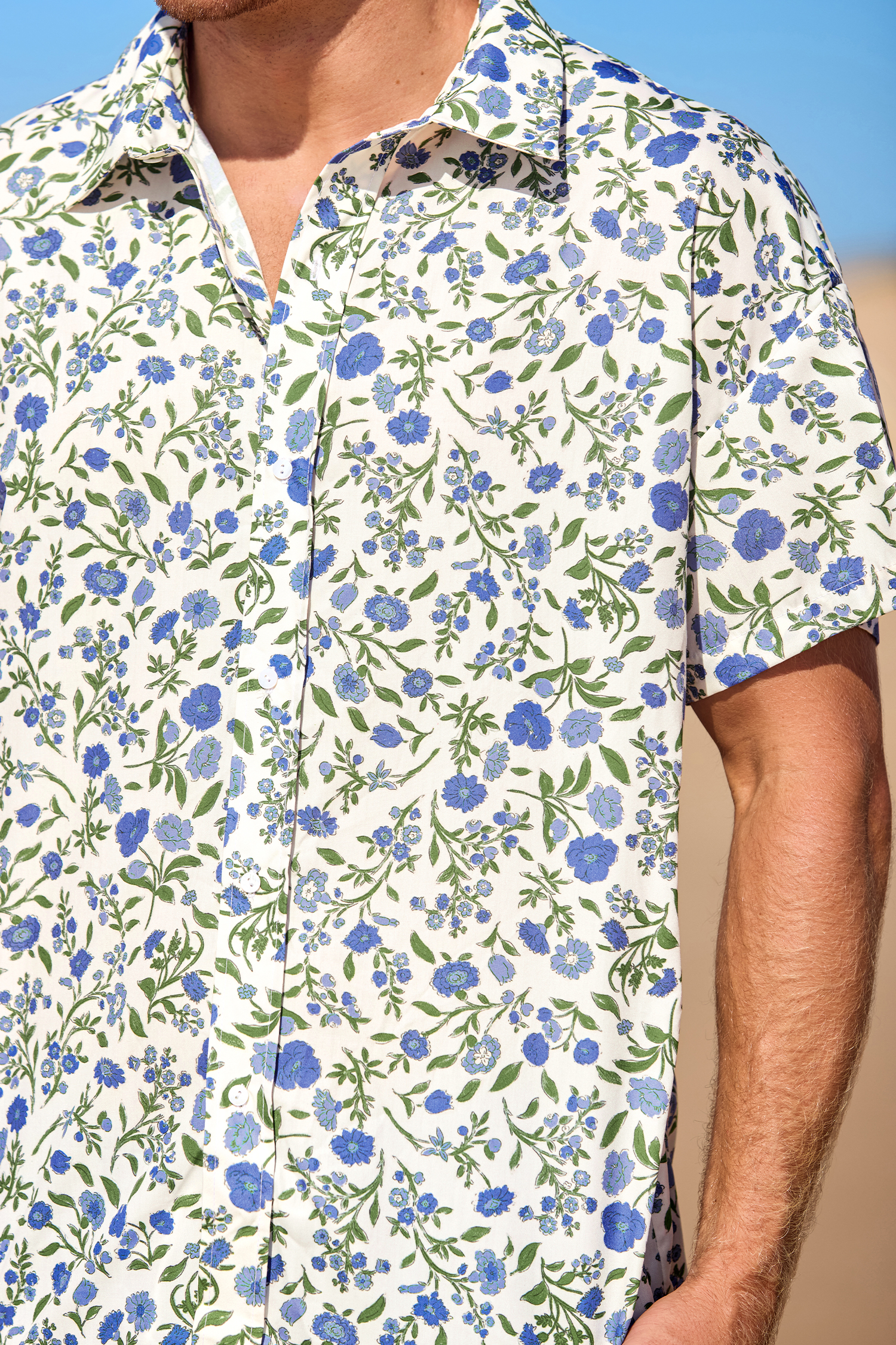 x JJD Camicia floreale con campi di lavanda