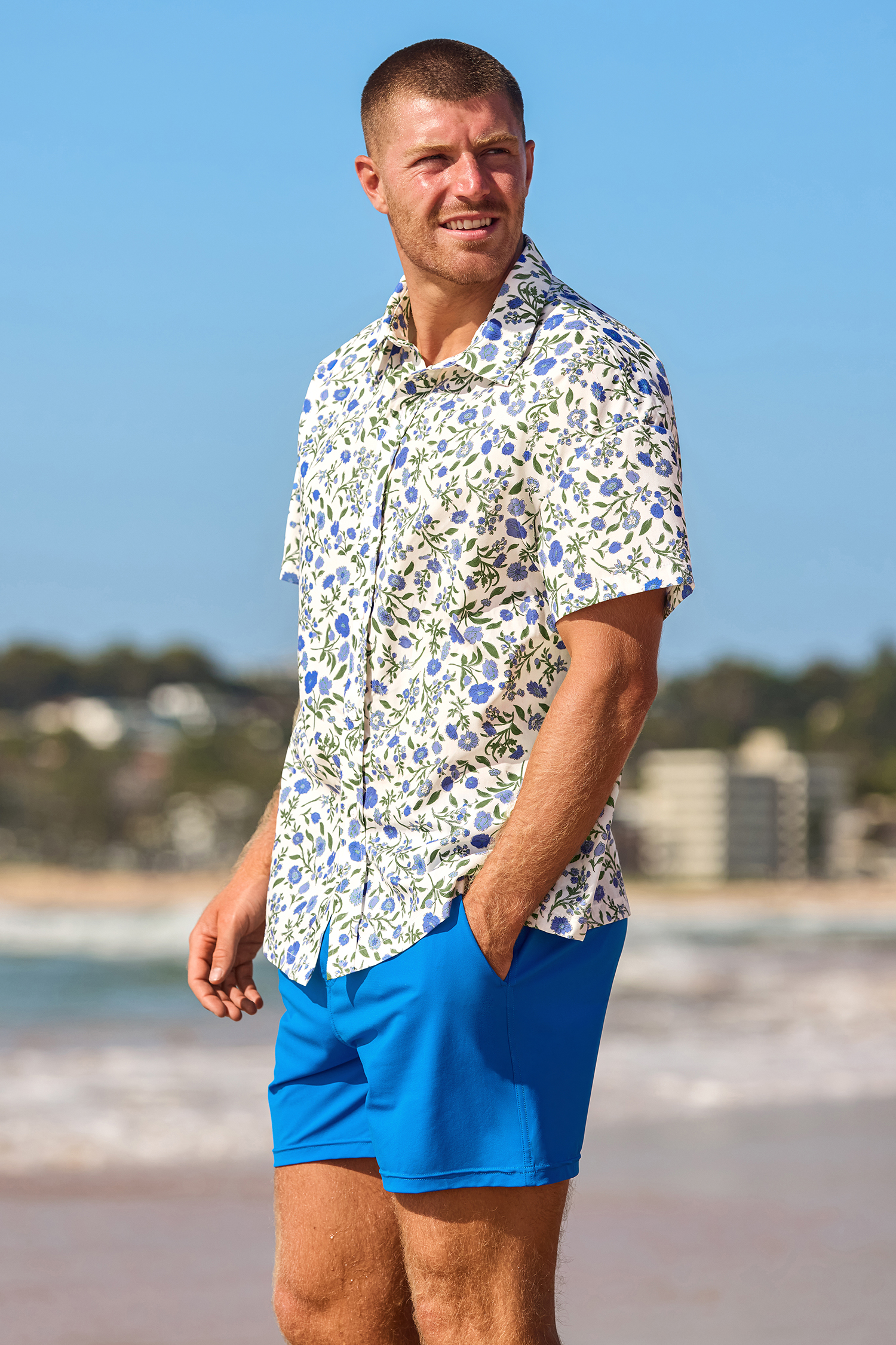 x JJD Camicia floreale con campi di lavanda