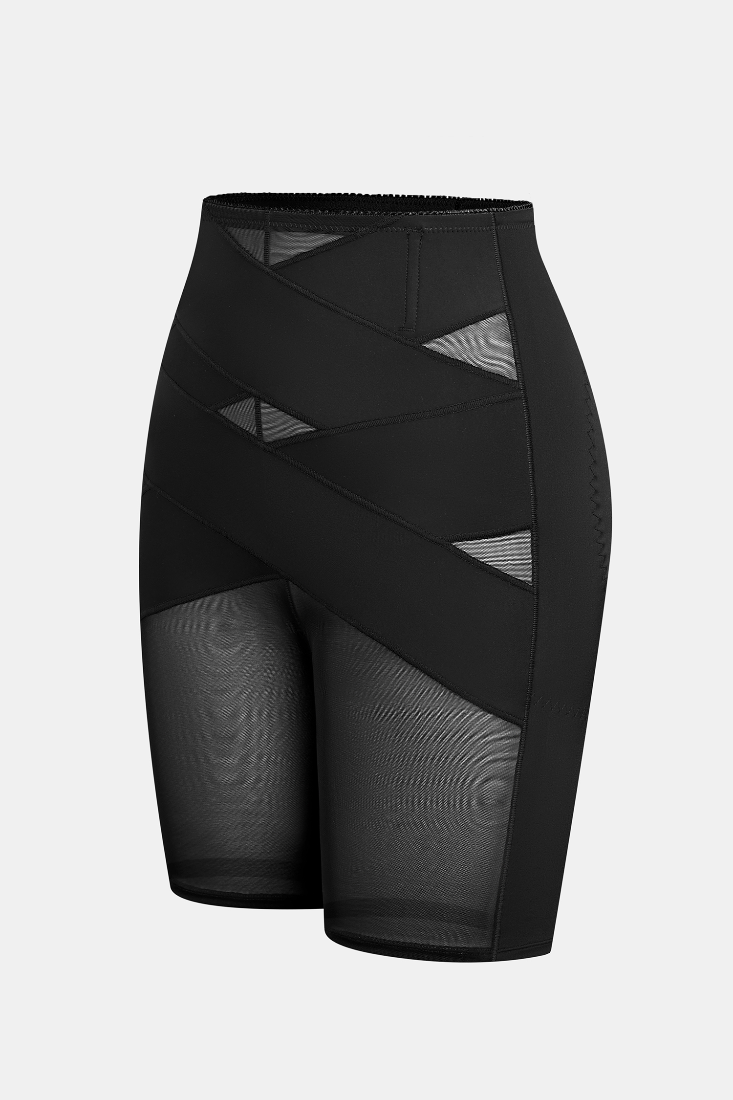 Schwarze High-Waist Po-liftender Shapewear-Shorts