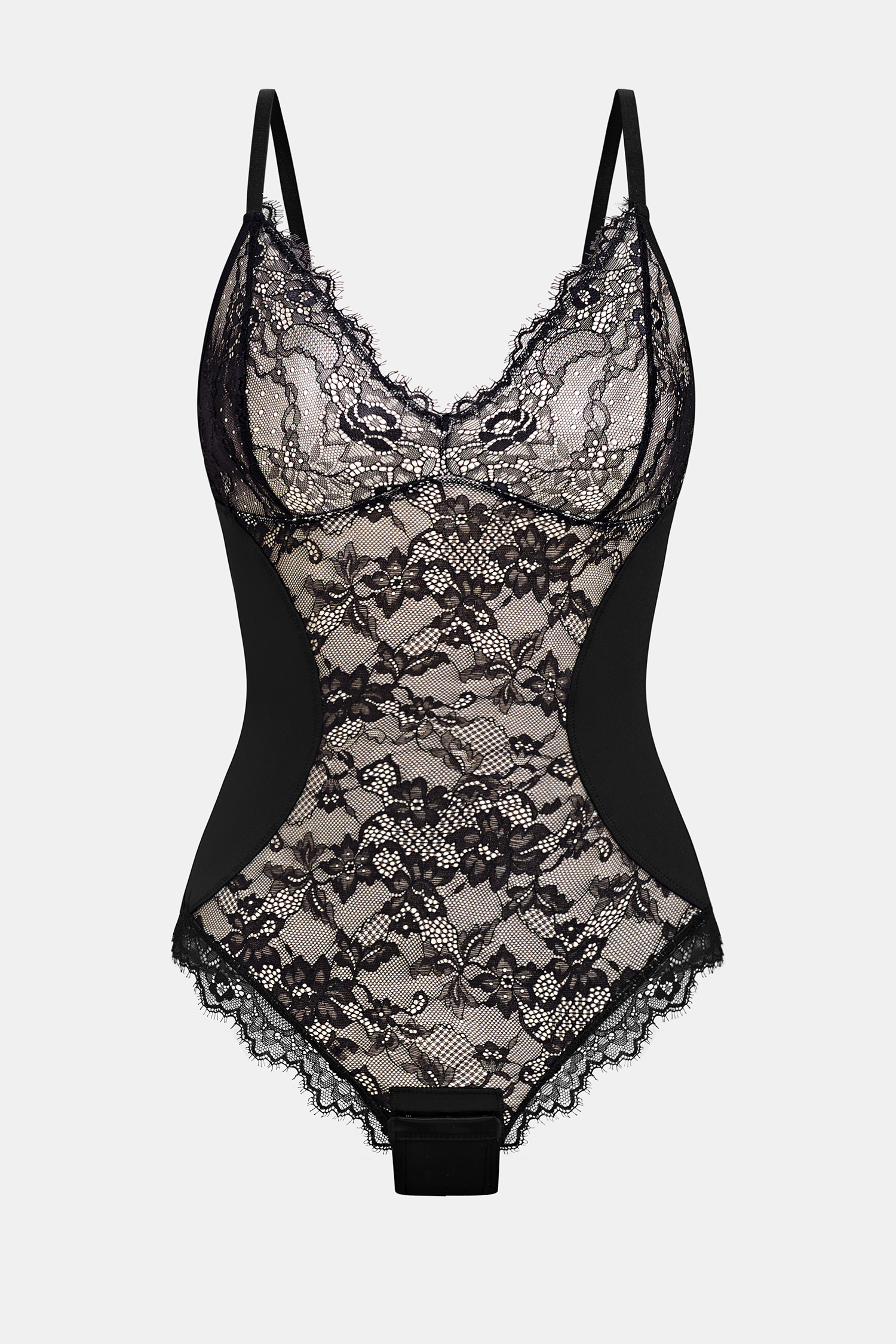 Schwarzer Spitze-Shapewear-Body