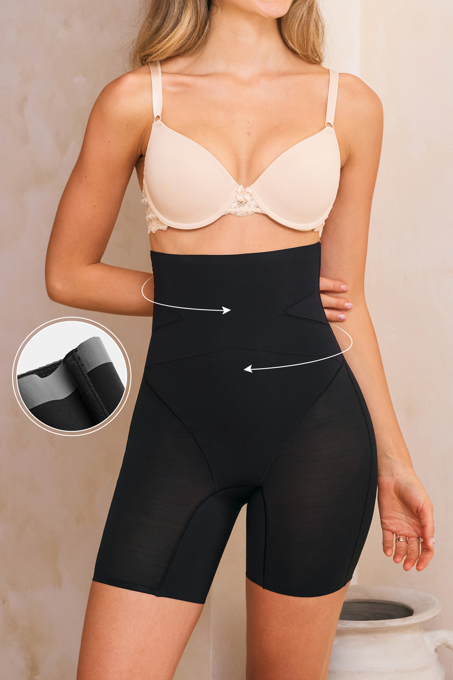 Bas gainant taille haute maintien abdominal