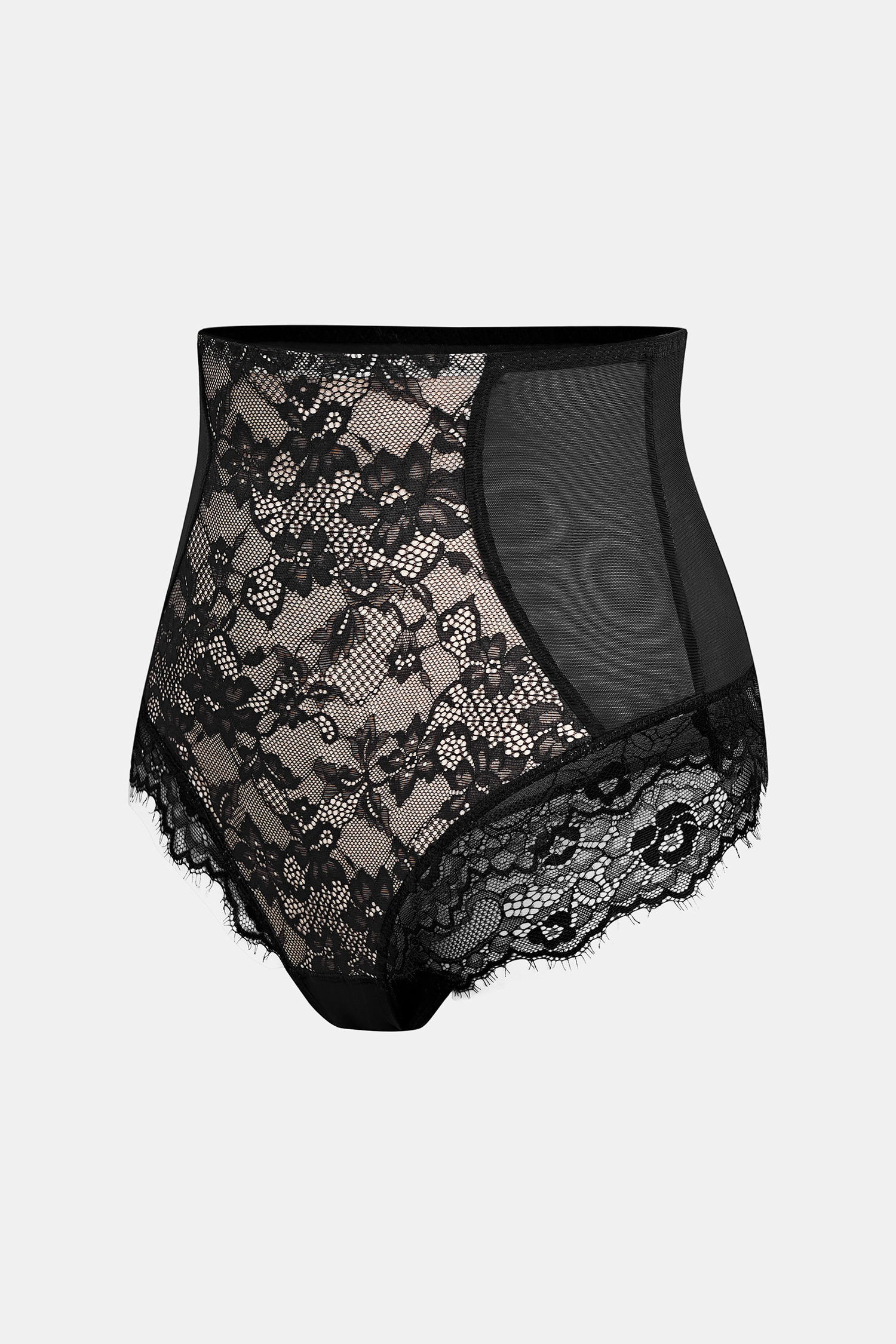 Schwarzer Leichte Kompression High-Waist Shapewear-Slip