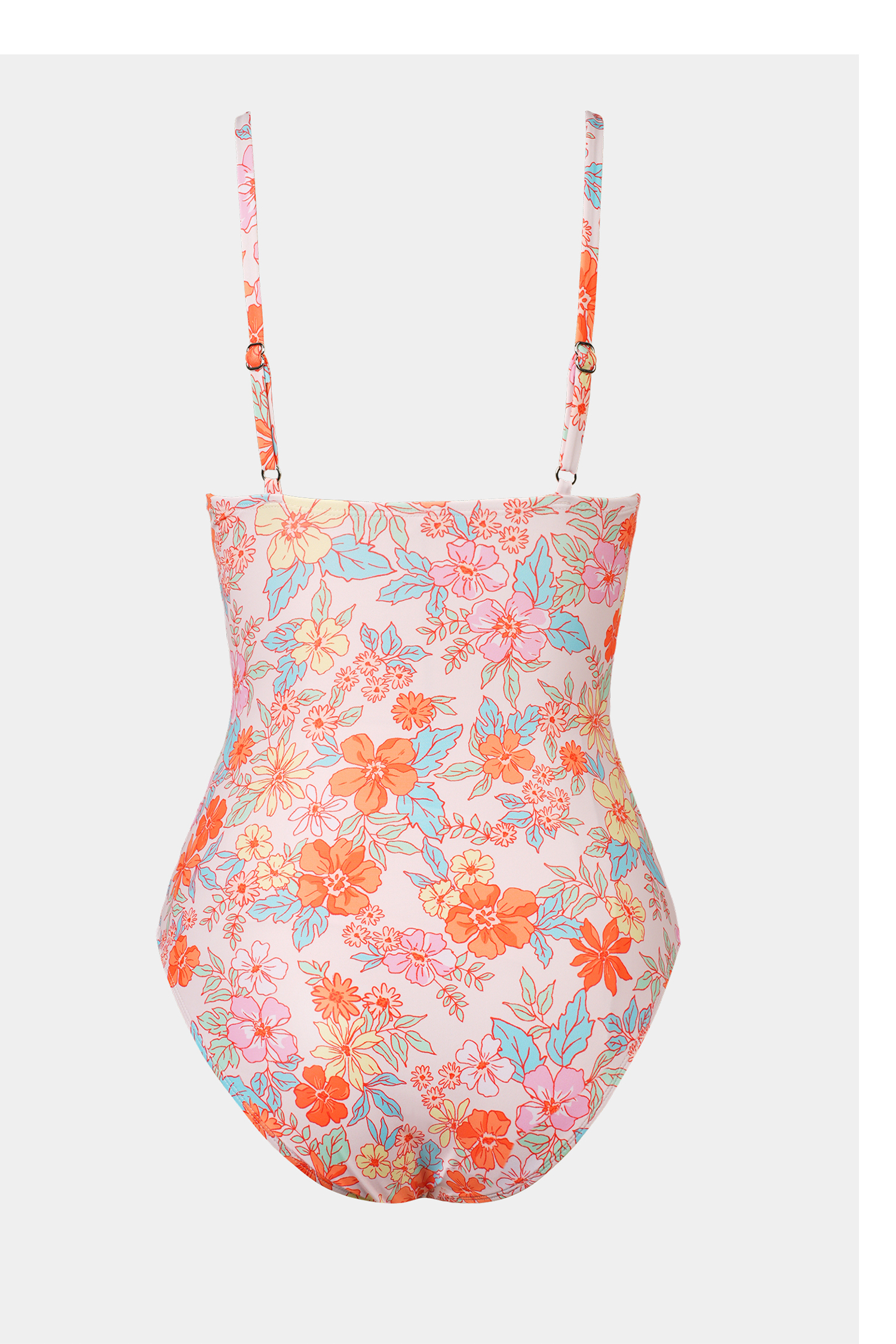 Retro Floral V-Neck Tummy Control One-Piece