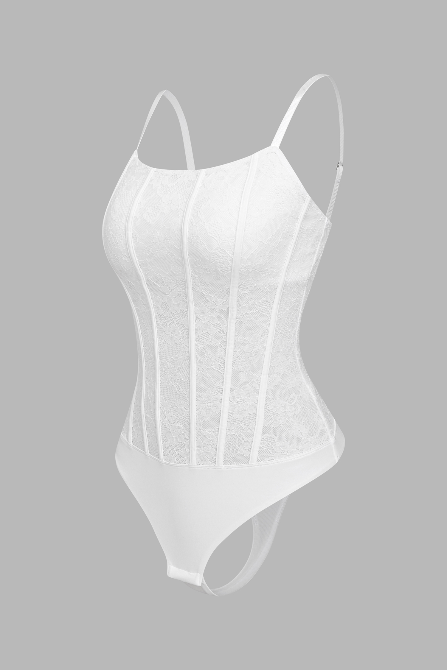 Body gainant blanc look corset