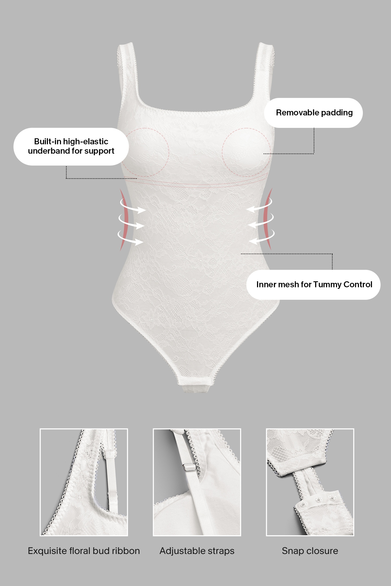 Body blanc bretelles ajustables