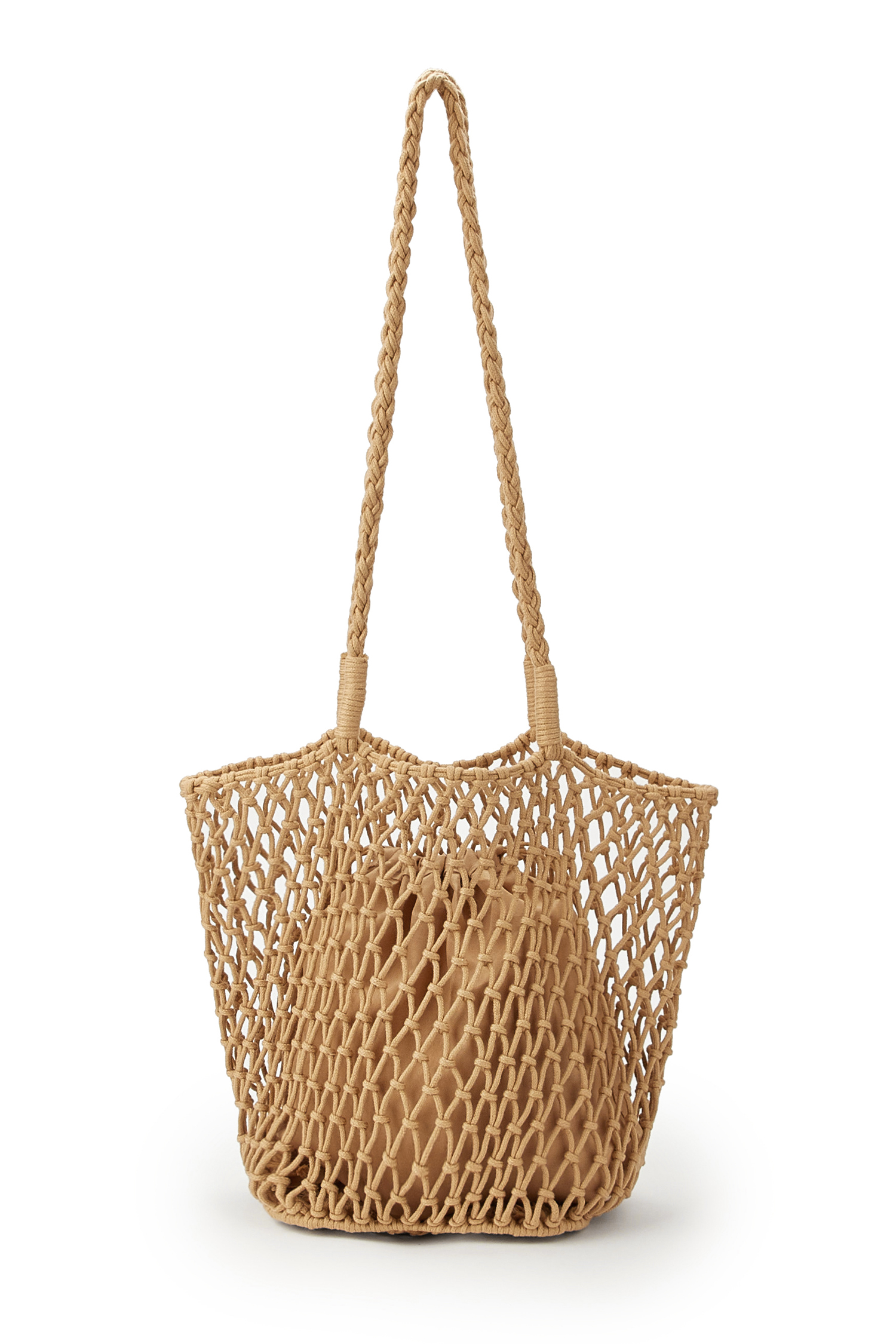 Kahki Strandtasche mit langen Schulterriemen