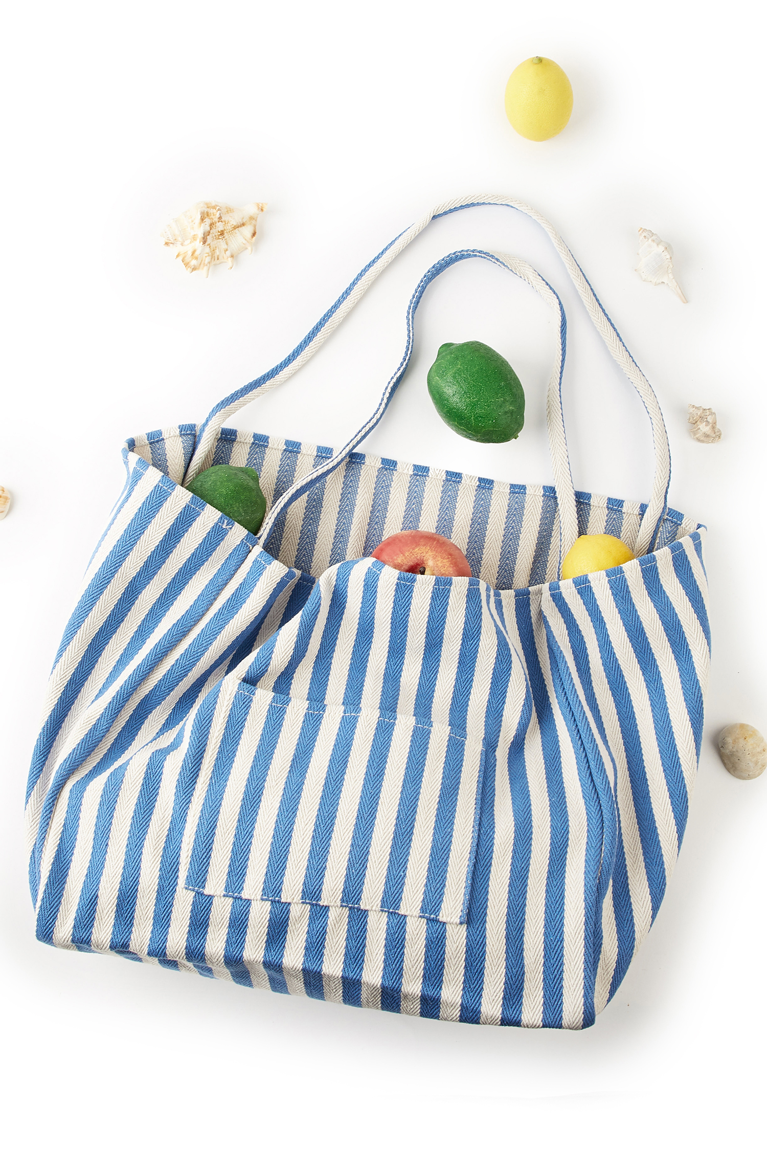 Blau-Weiße Gestreifte Tasche