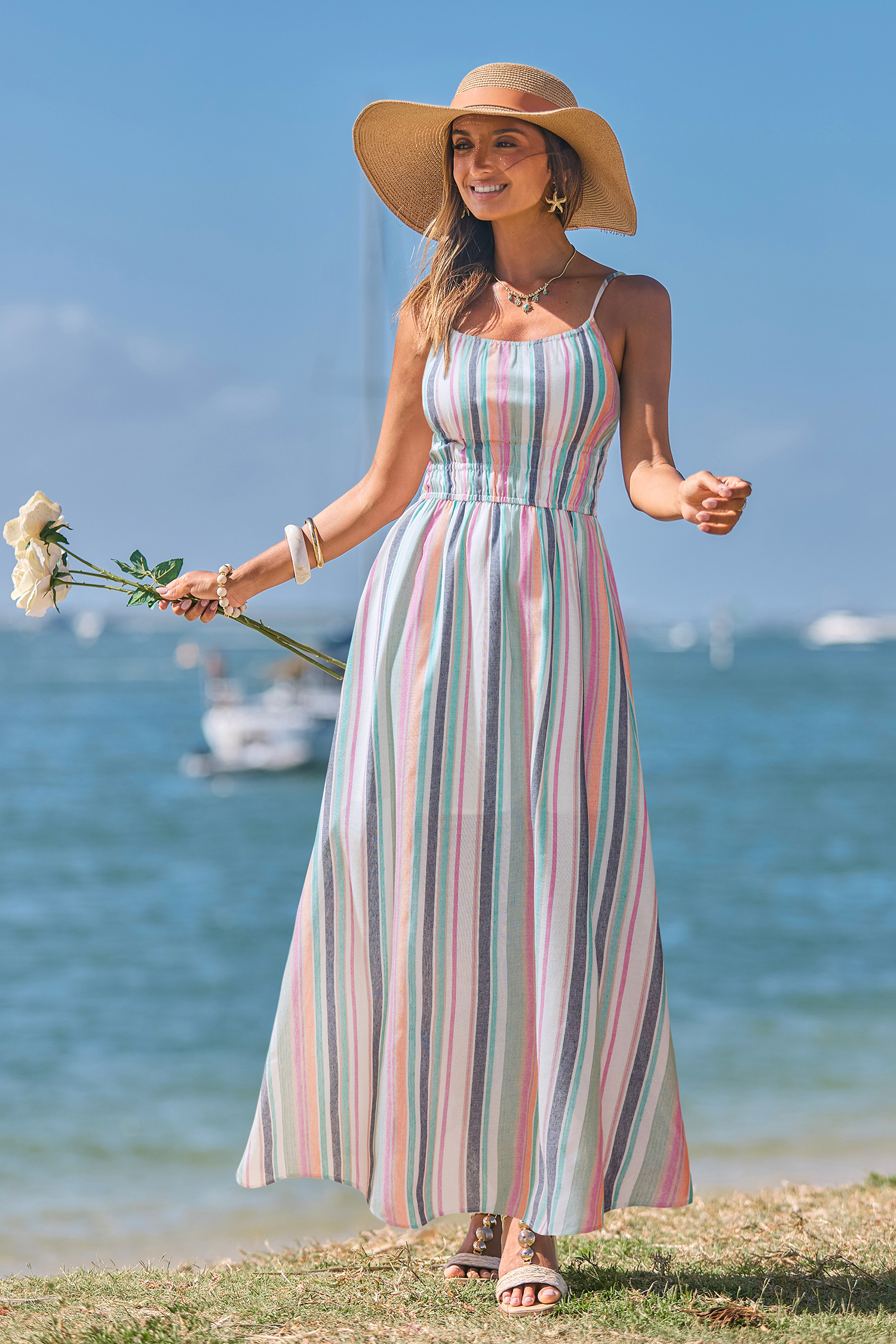 Frolic Striped Maxi Dress
