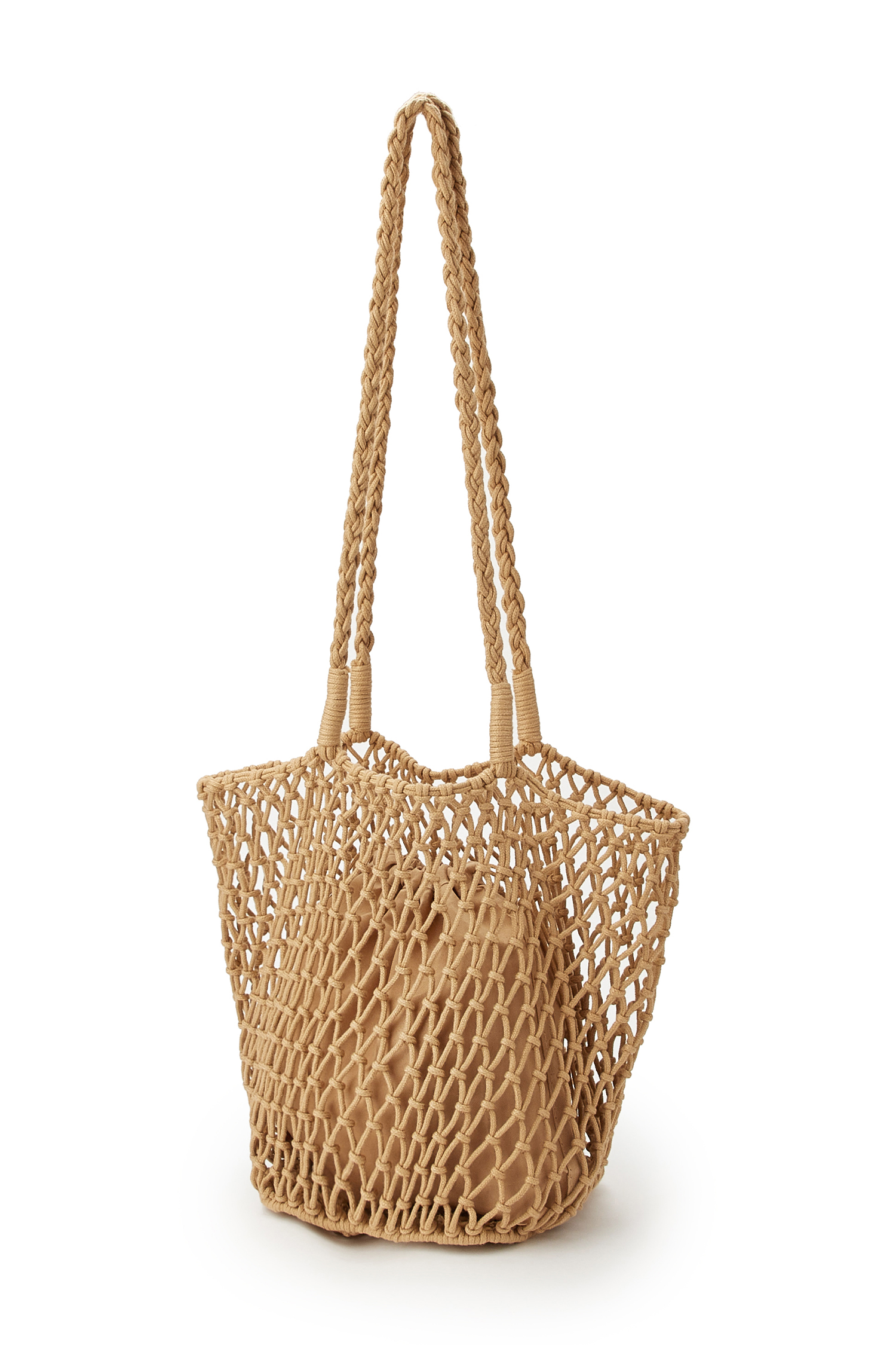 Kahki Strandtasche mit langen Schulterriemen