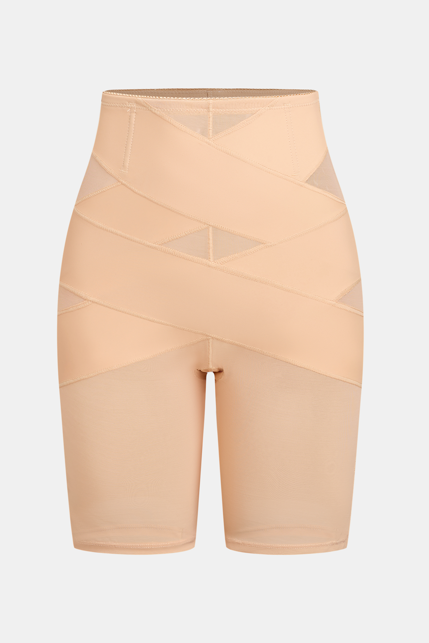 Beige High-Waist Shapewear-Shorts mit Po-Lifting-Effekt