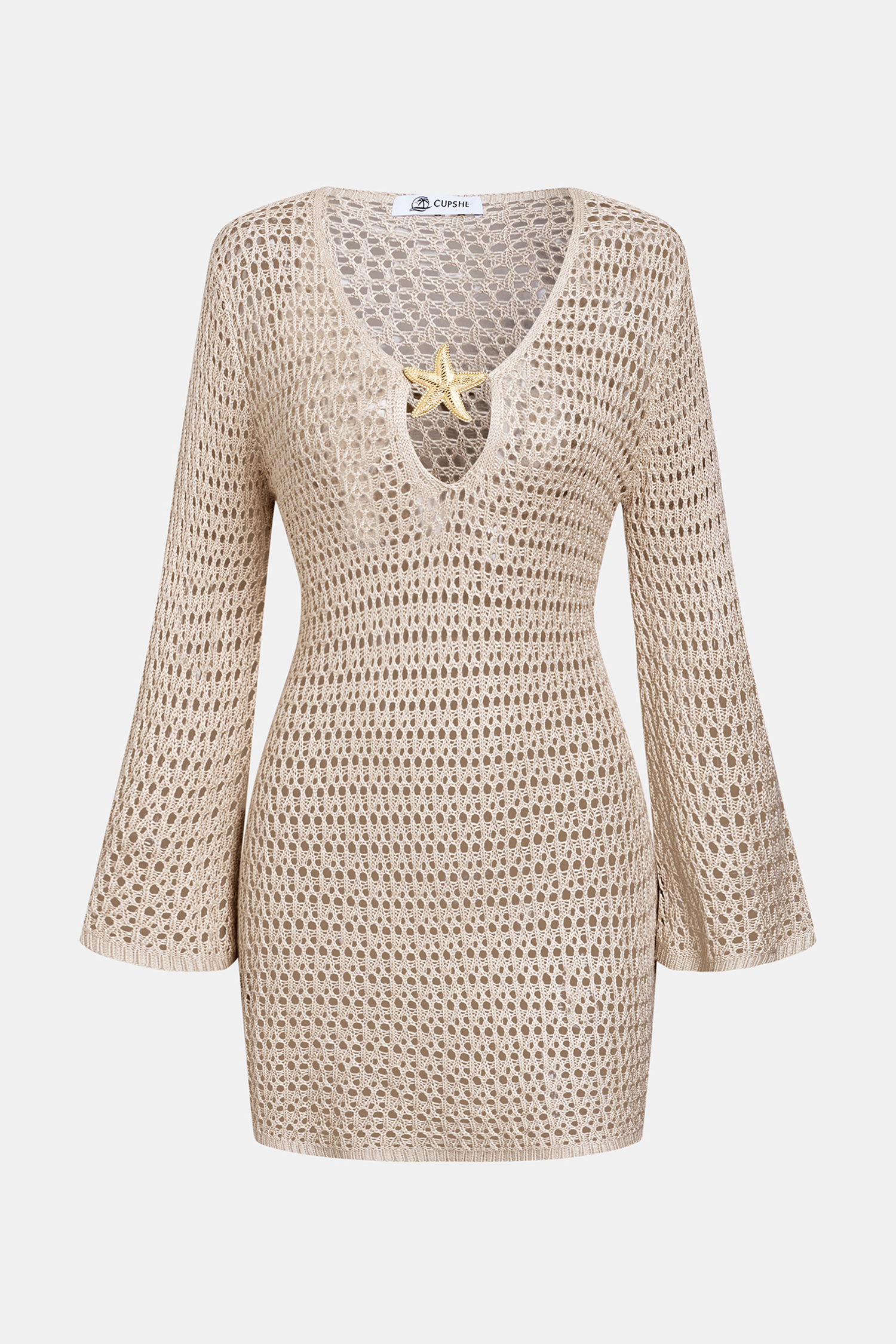 Perfect Tan Lines Neutral Cover-Up Mini Dress