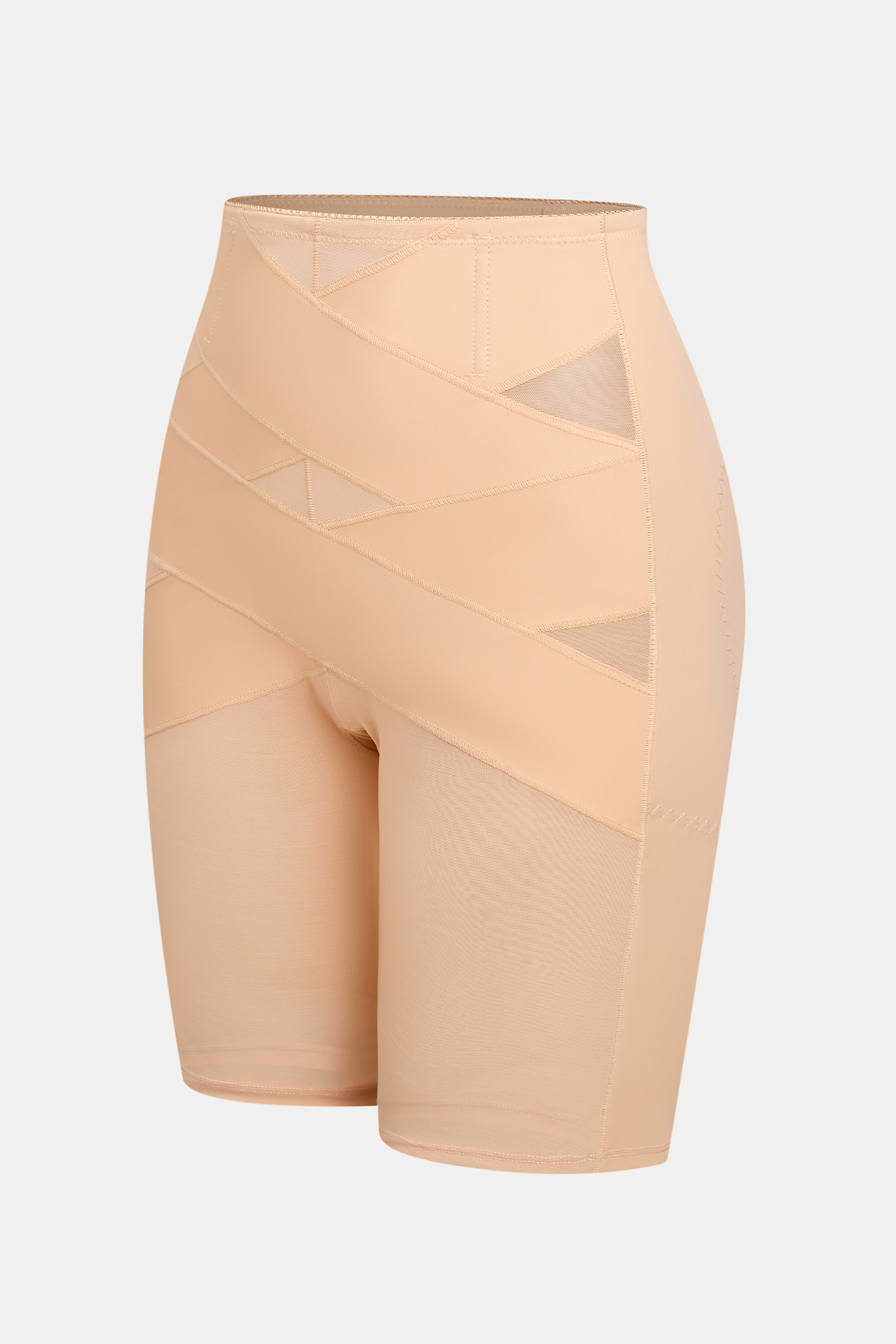 Beige High-Waist Shapewear-Shorts mit Po-Lifting-Effekt
