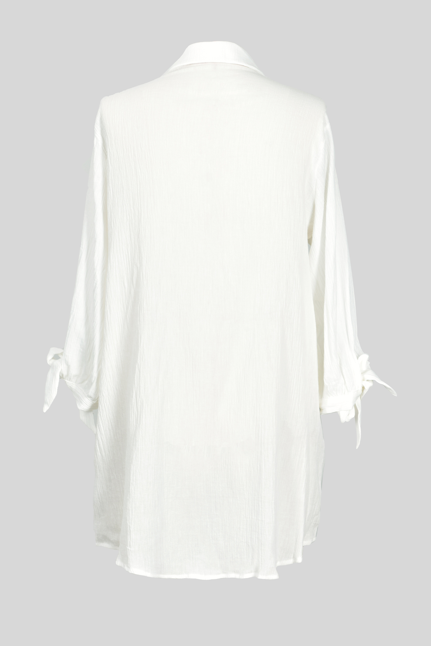 Seersucker Tie Cuff Cover-Up Dress