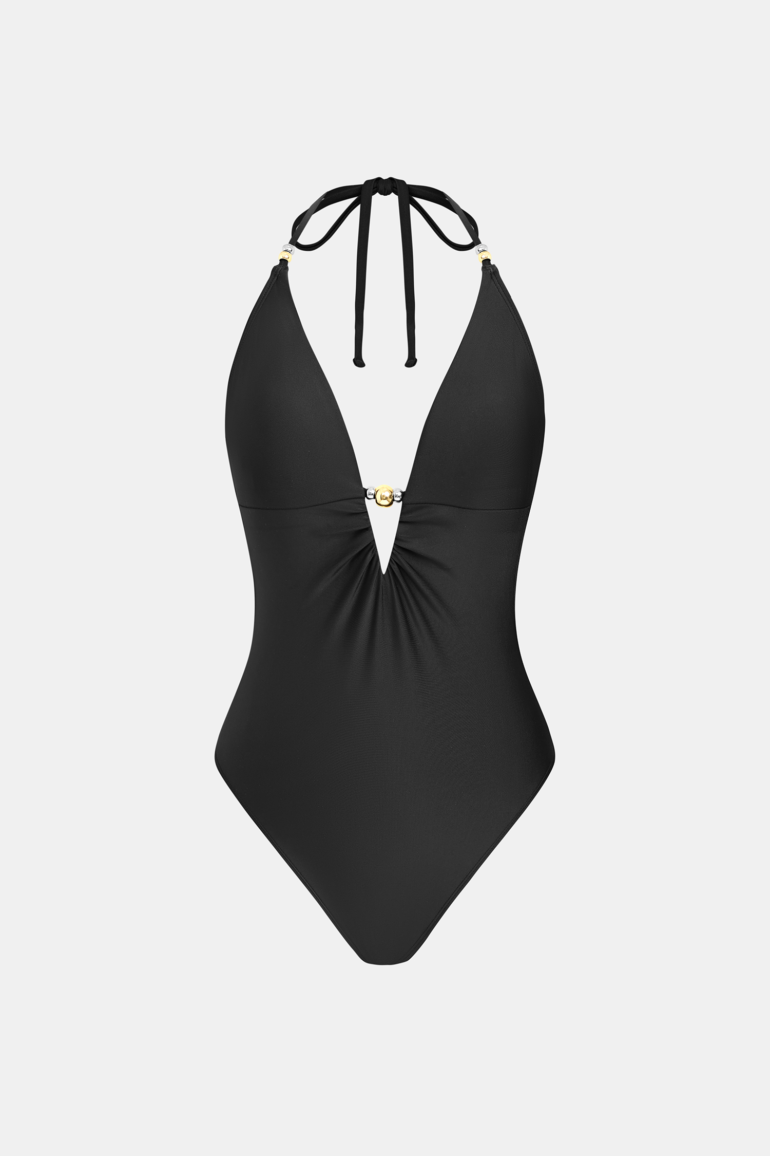 Maillot de bain une pièce noir échancré