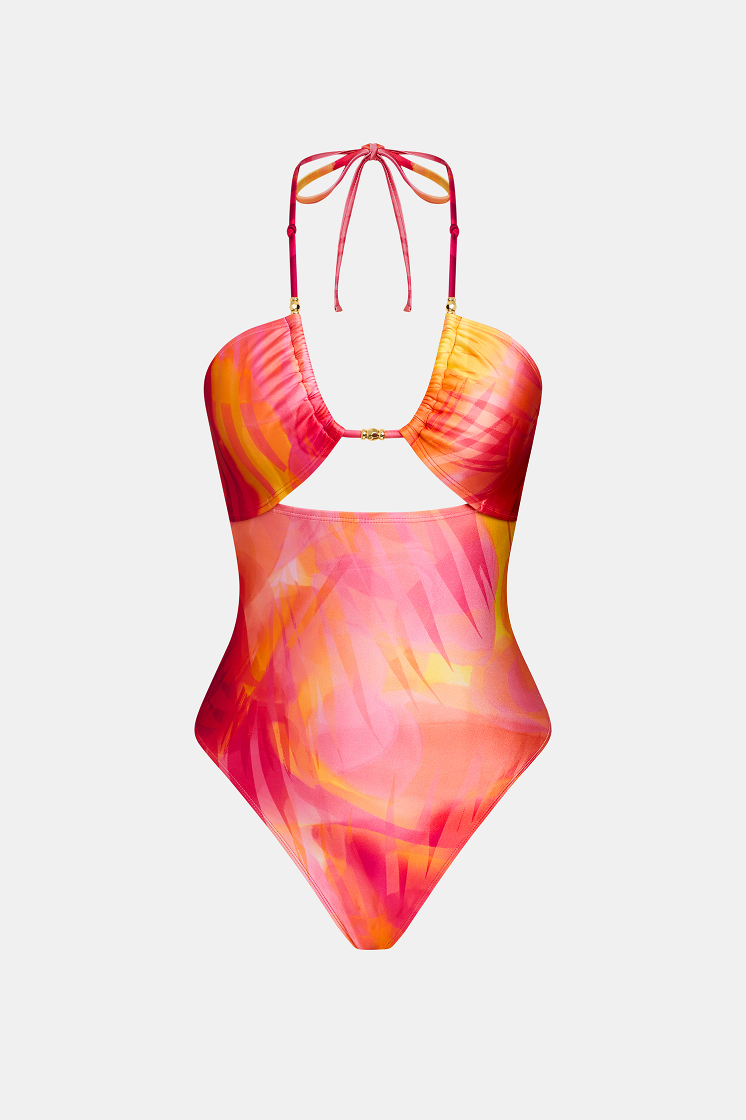 Maillot de bain une pièce bretelles licou et bas extra échancré