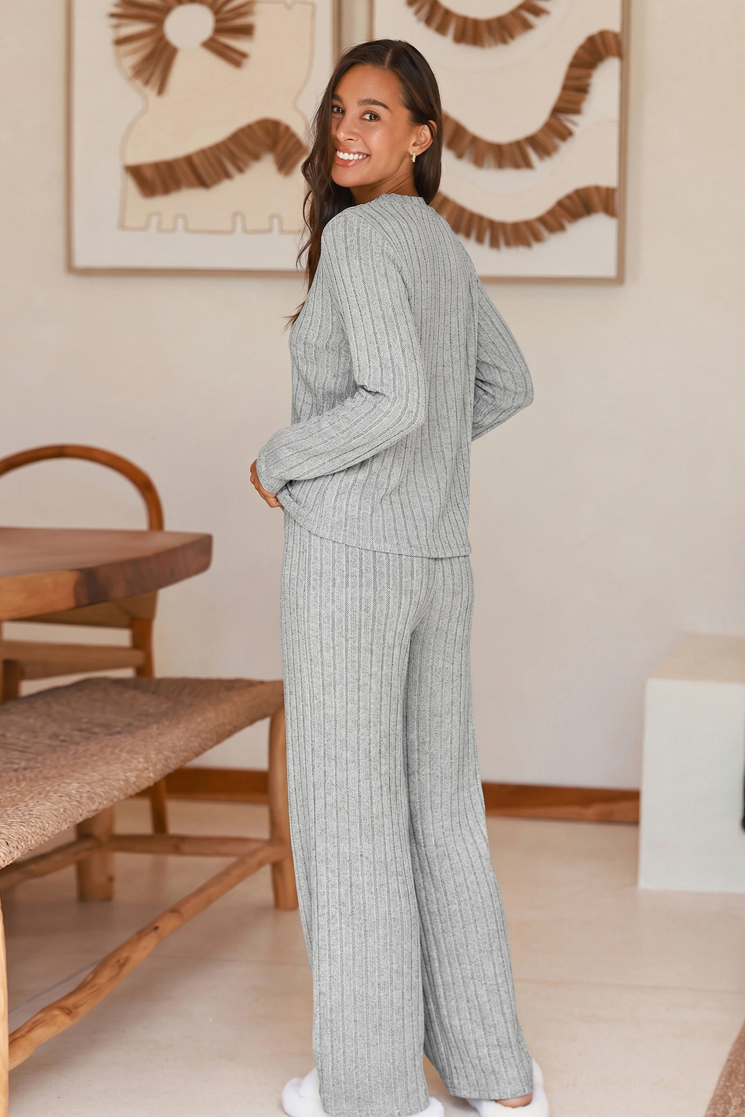 Late Start Grey Pajama Set