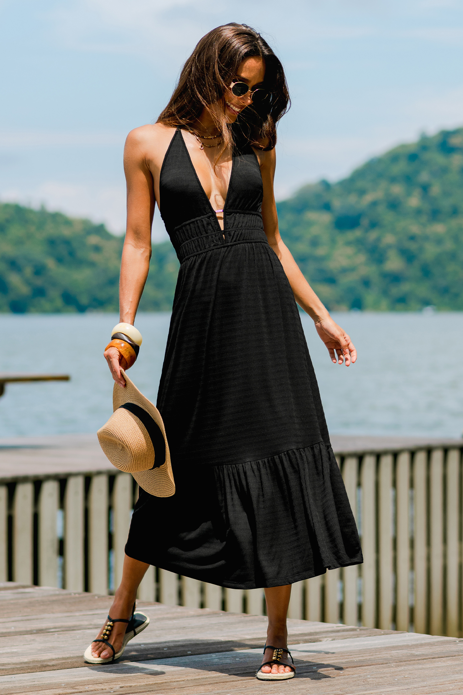 On Tour Black Maxi Dress