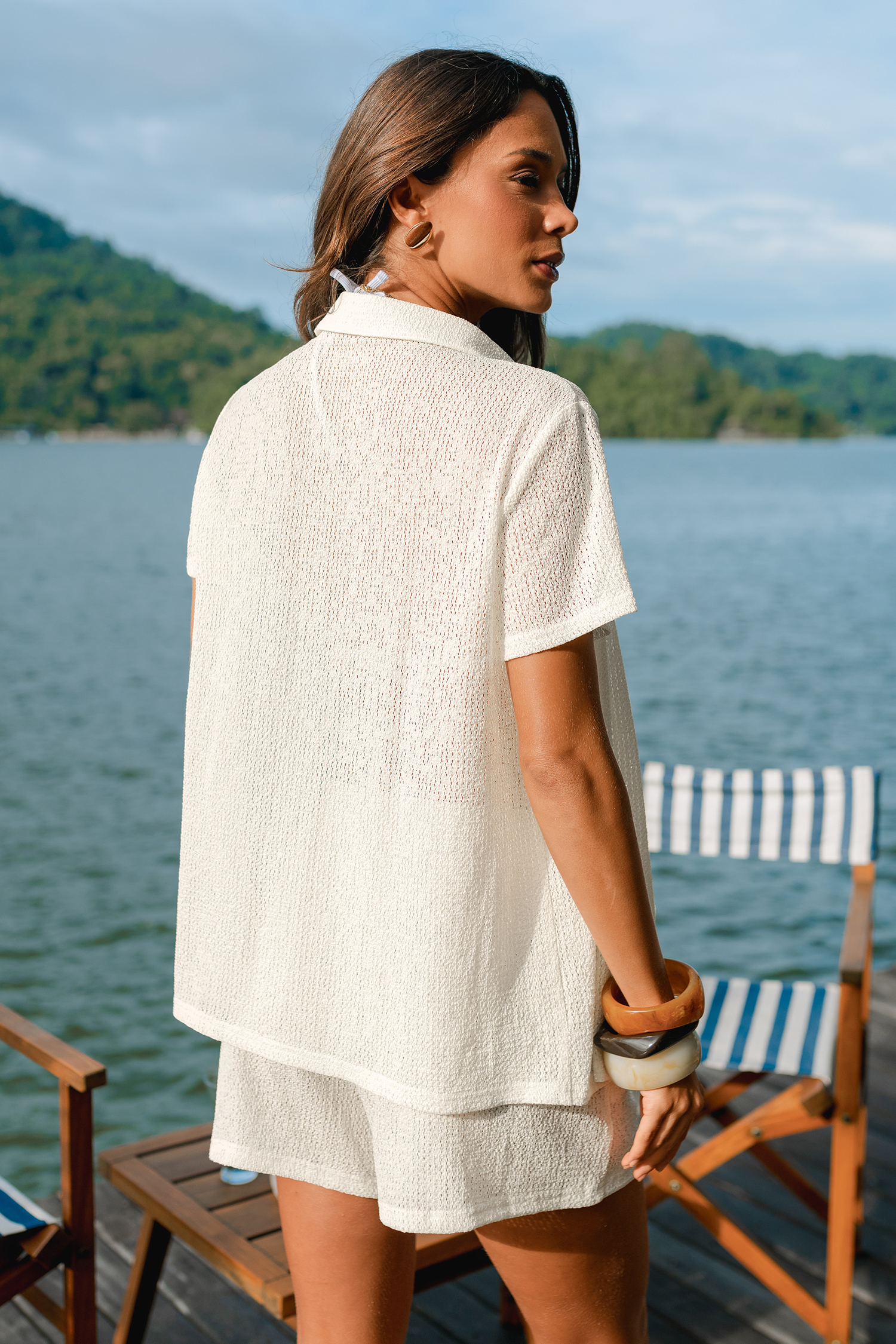 Pomelo Cream Cover-Up Shirt