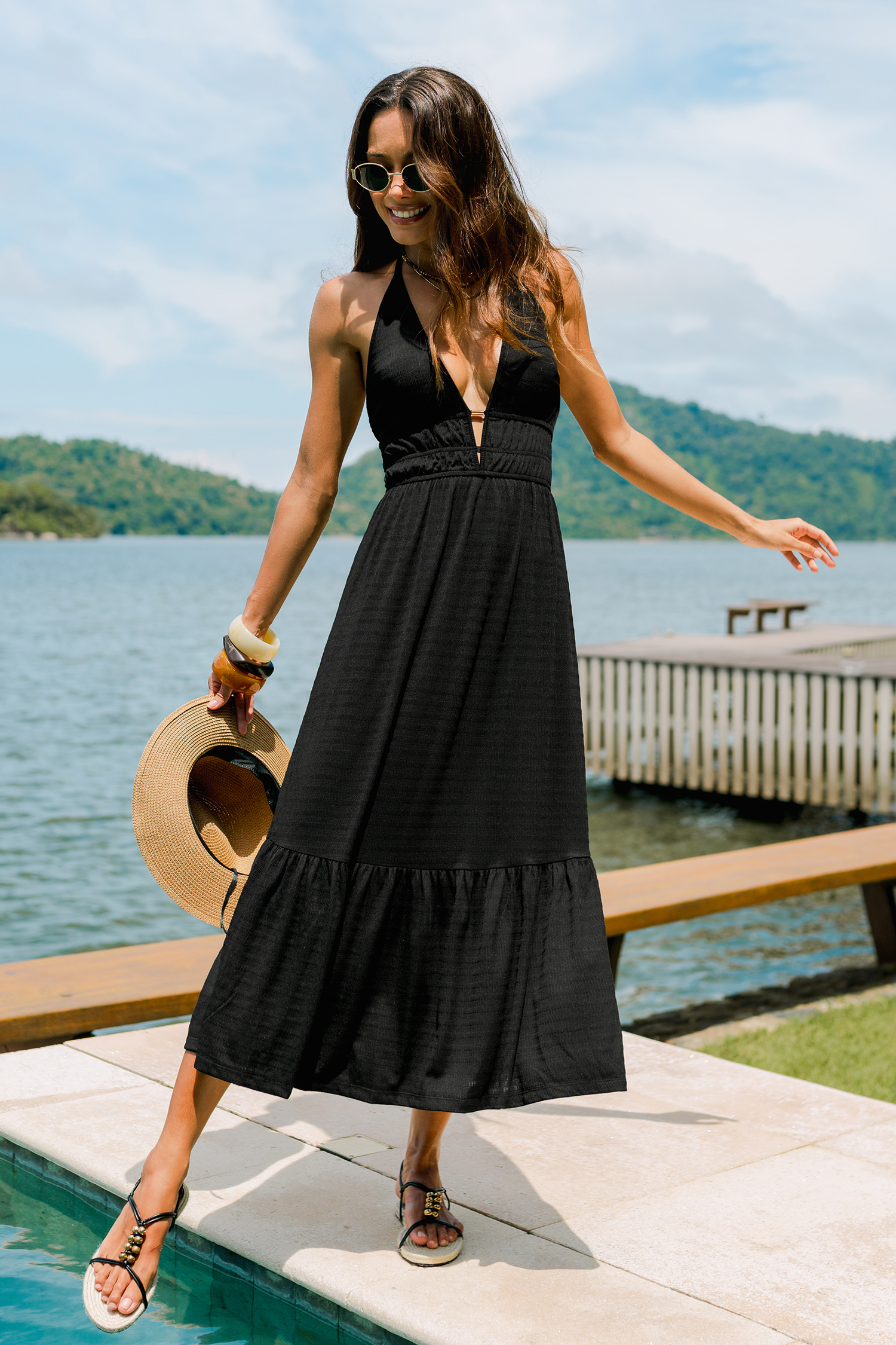 On Tour Black Maxi Dress