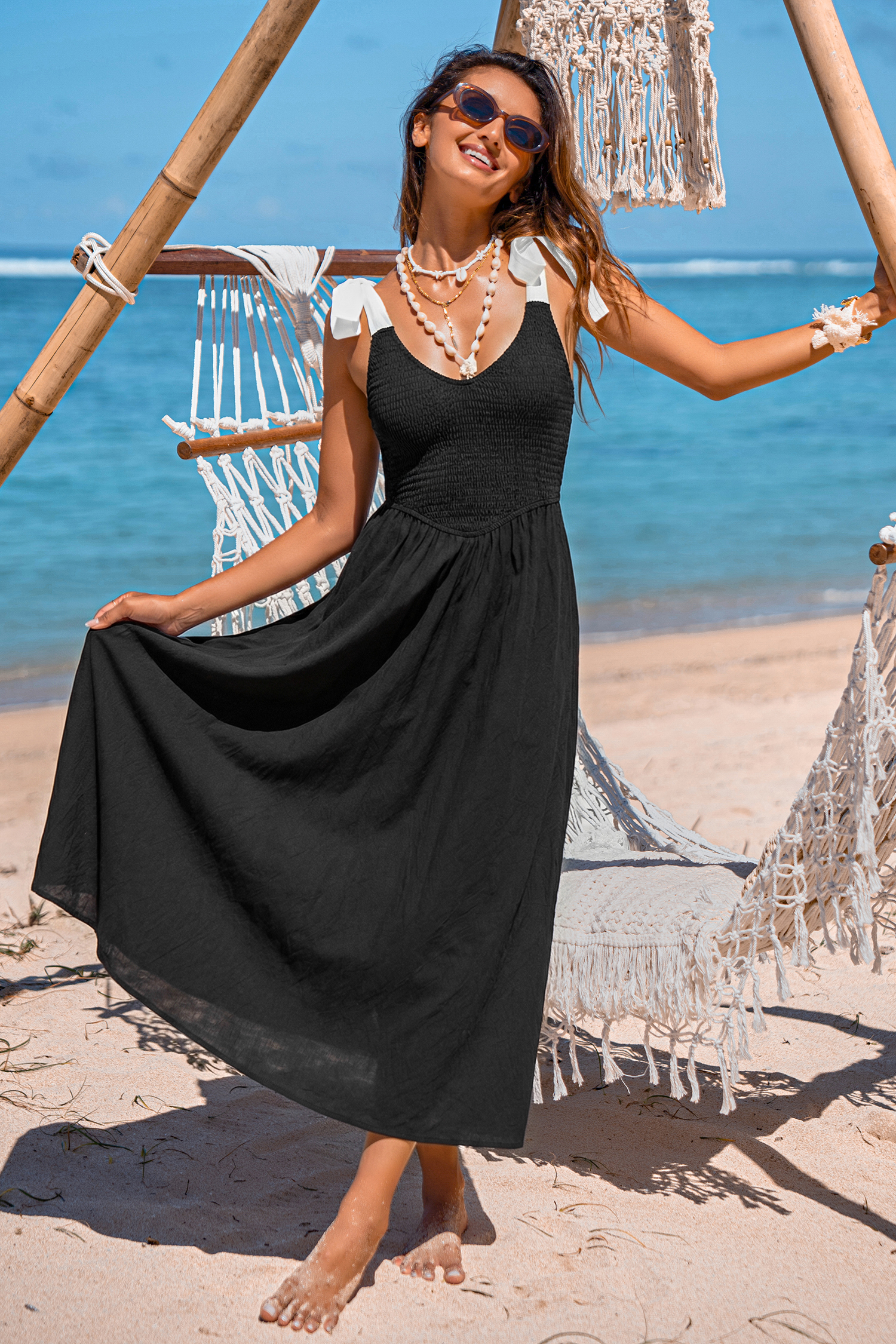 Cabana Date Black Maxi Dress