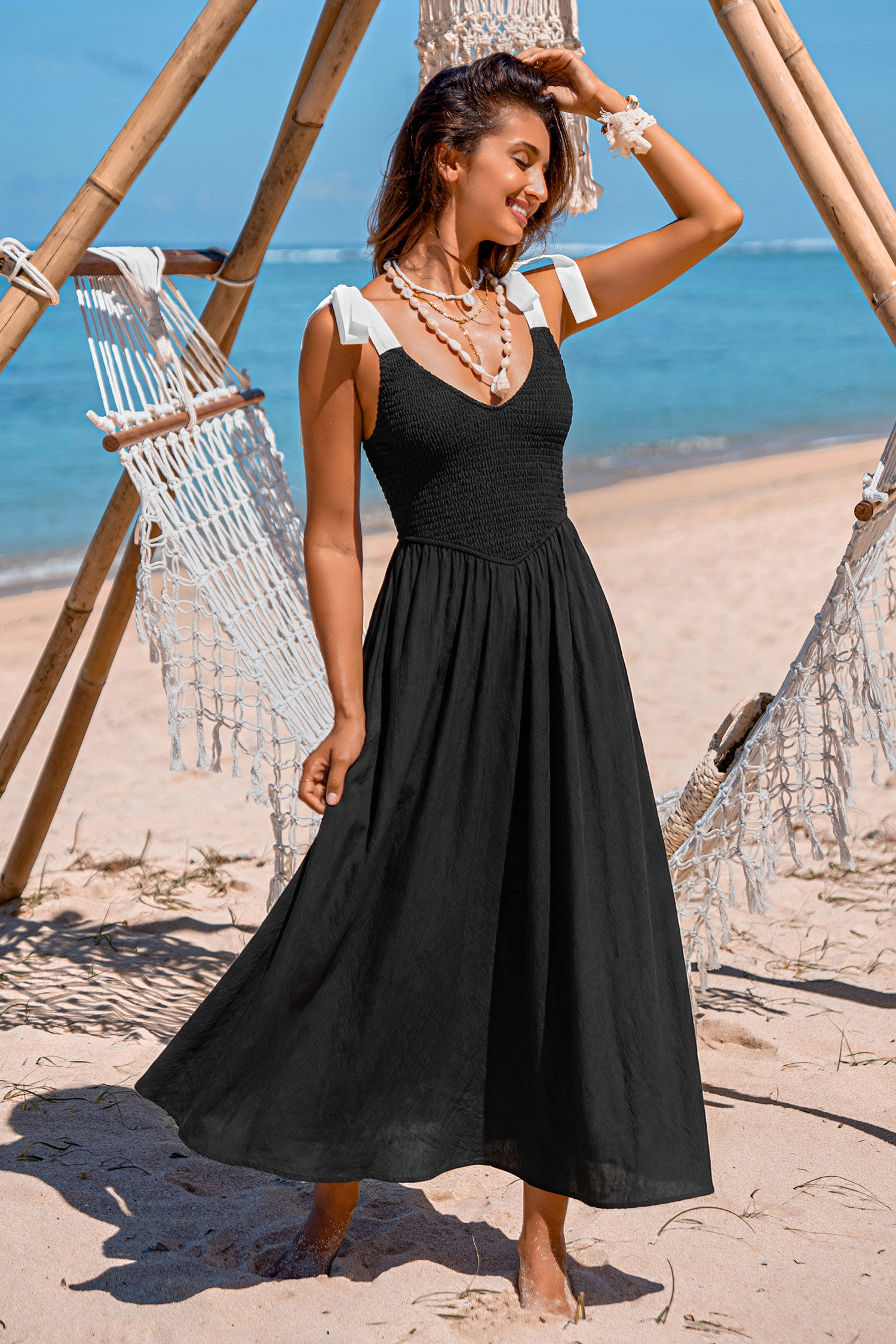 Cabana Date Black Maxi Dress