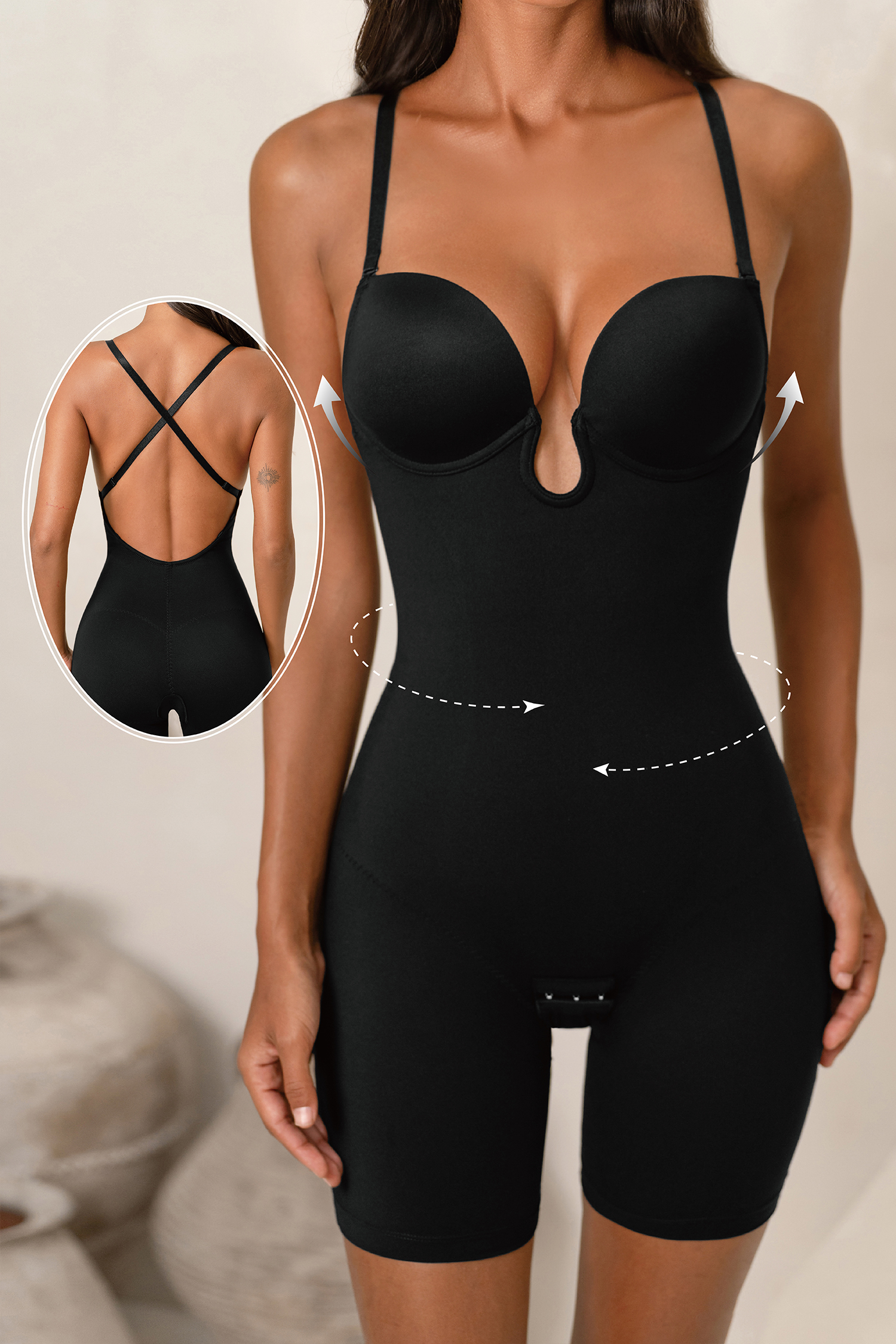 In My Favor Black Shapewear Bodysuit