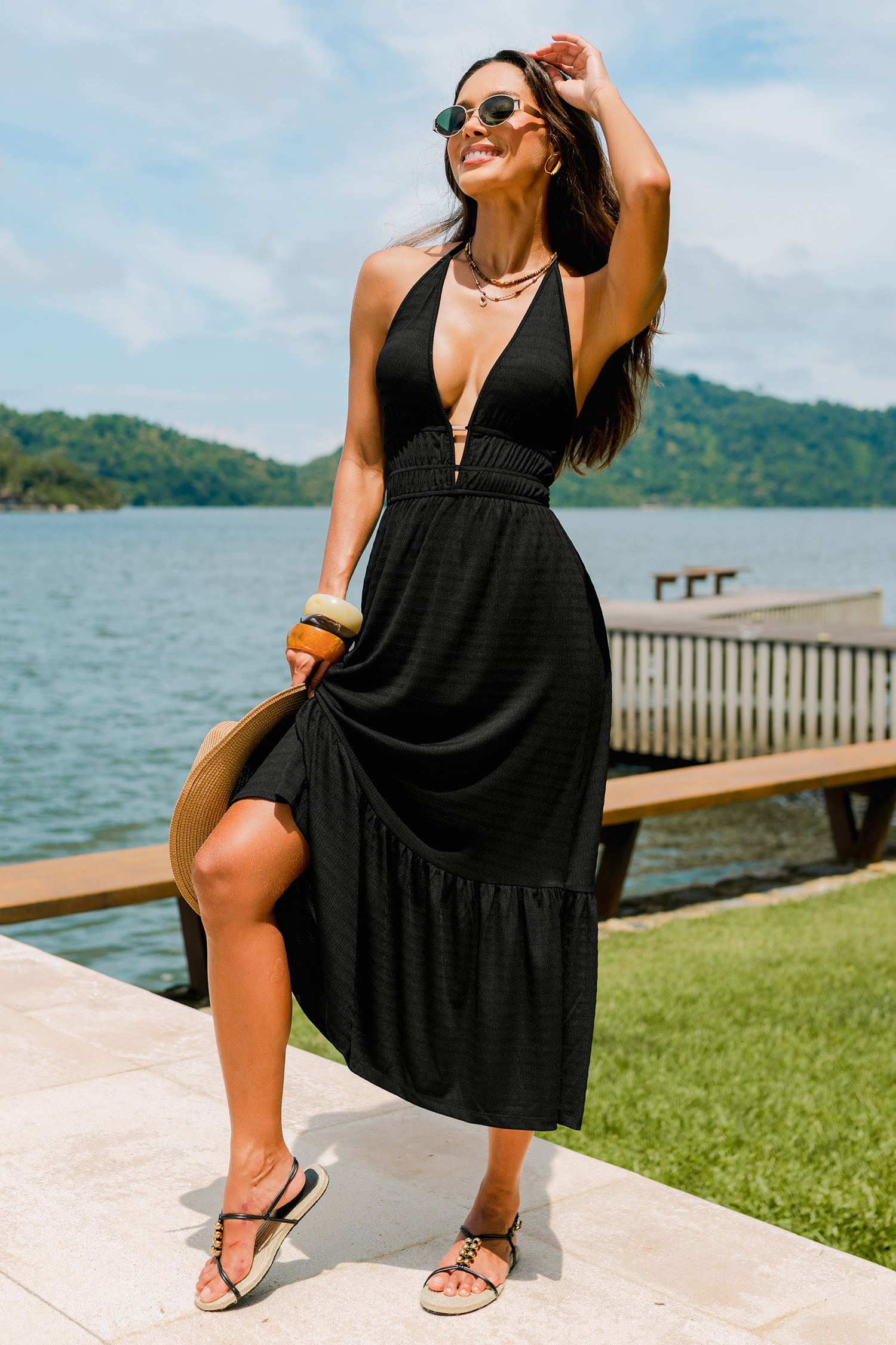 On Tour Black Maxi Dress