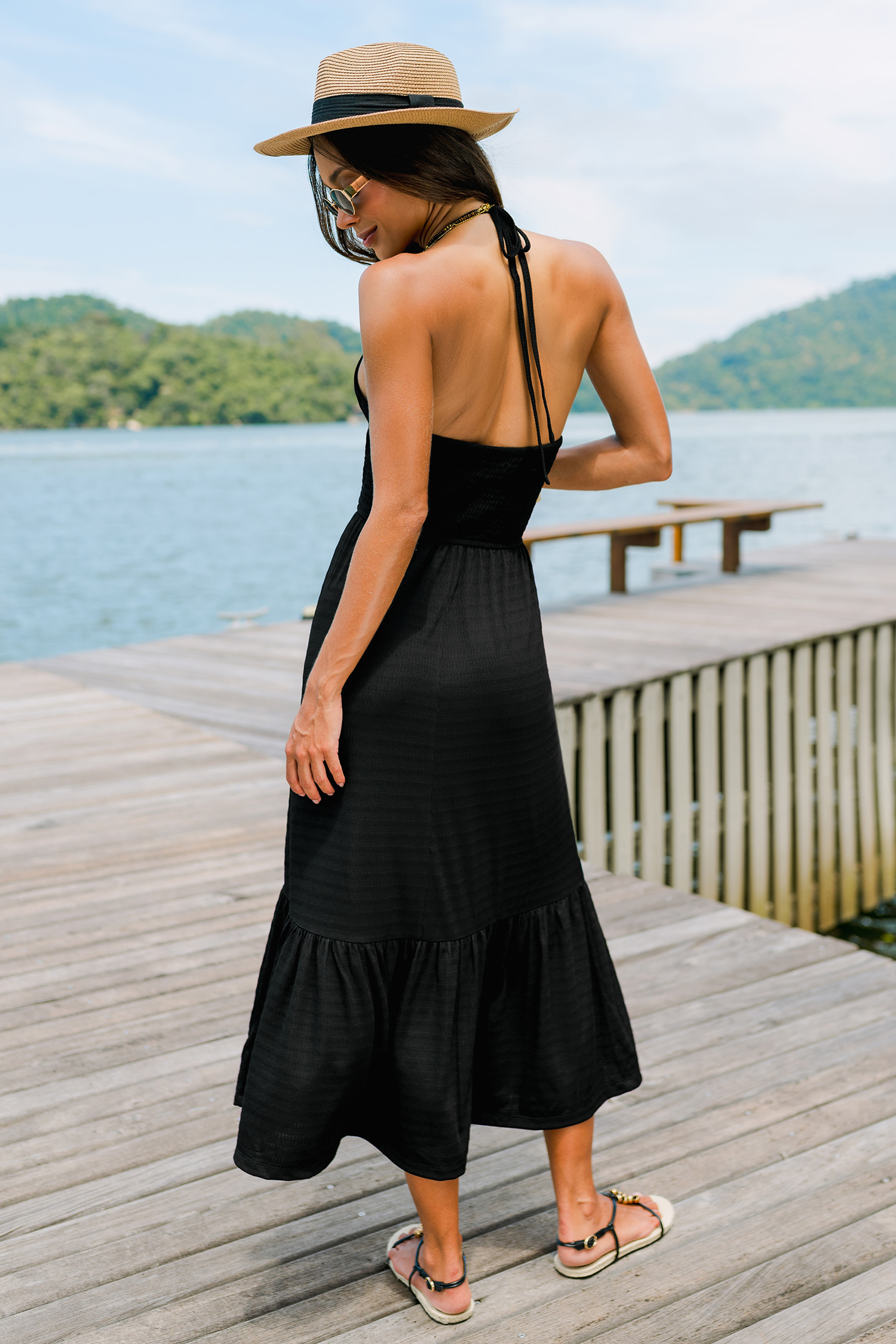 On Tour Black Maxi Dress
