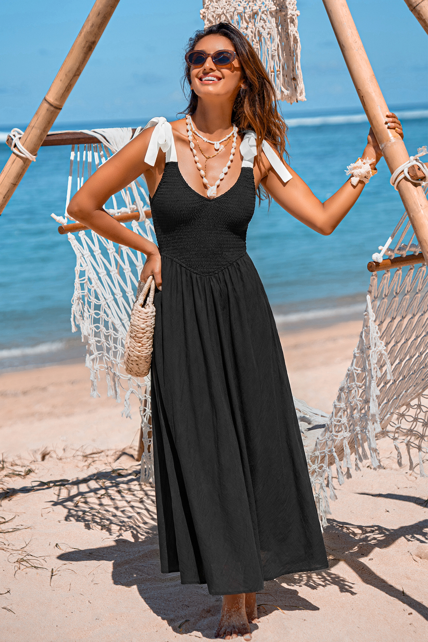 Cabana Date Black Maxi Dress