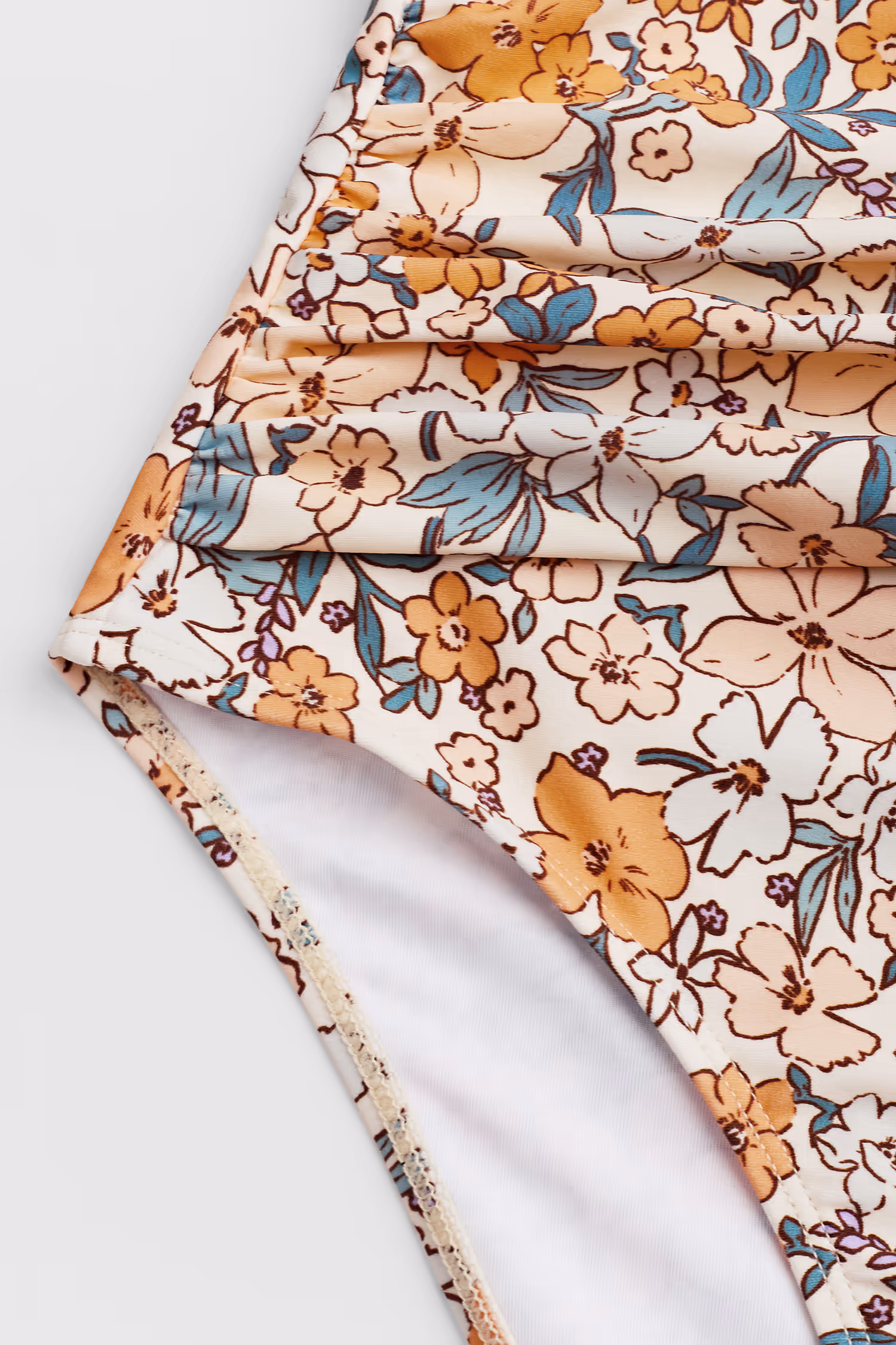 Yellow Ditsy Wrapped Cutout One-Piece