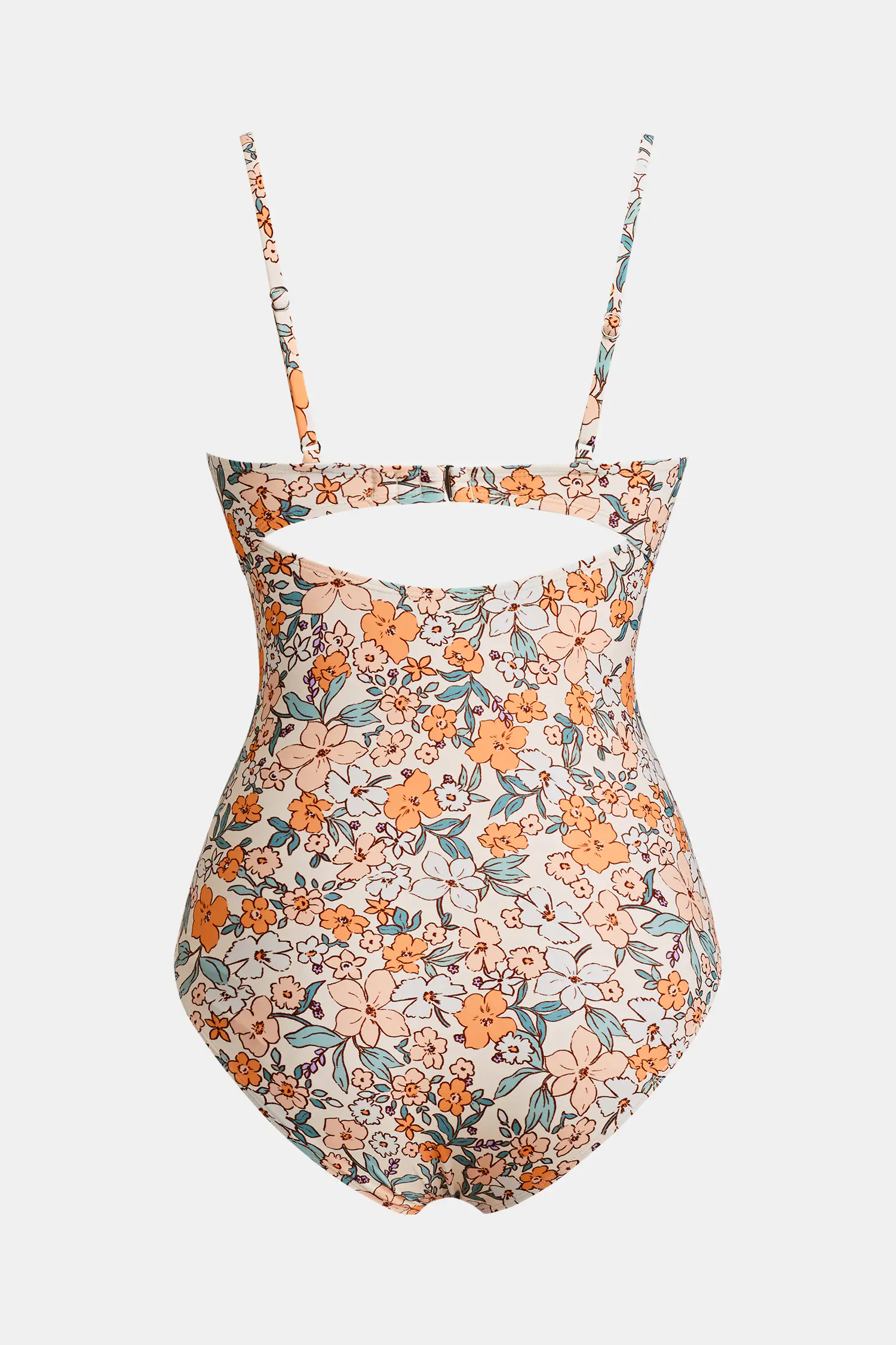 Yellow Ditsy Wrapped Cutout One-Piece