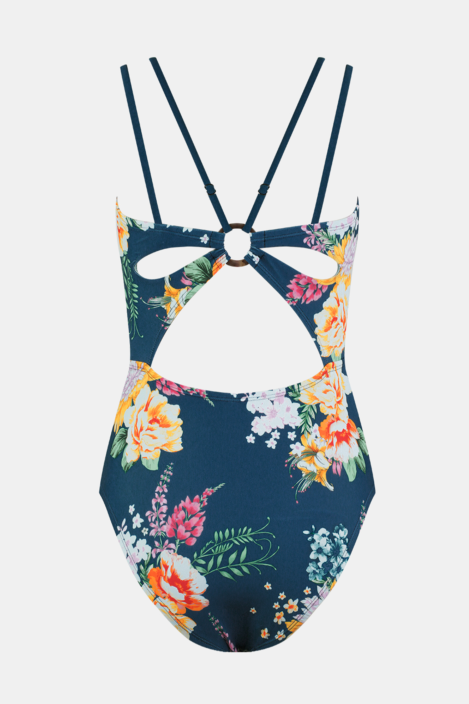 Tropical Floral Cutout One-Piece