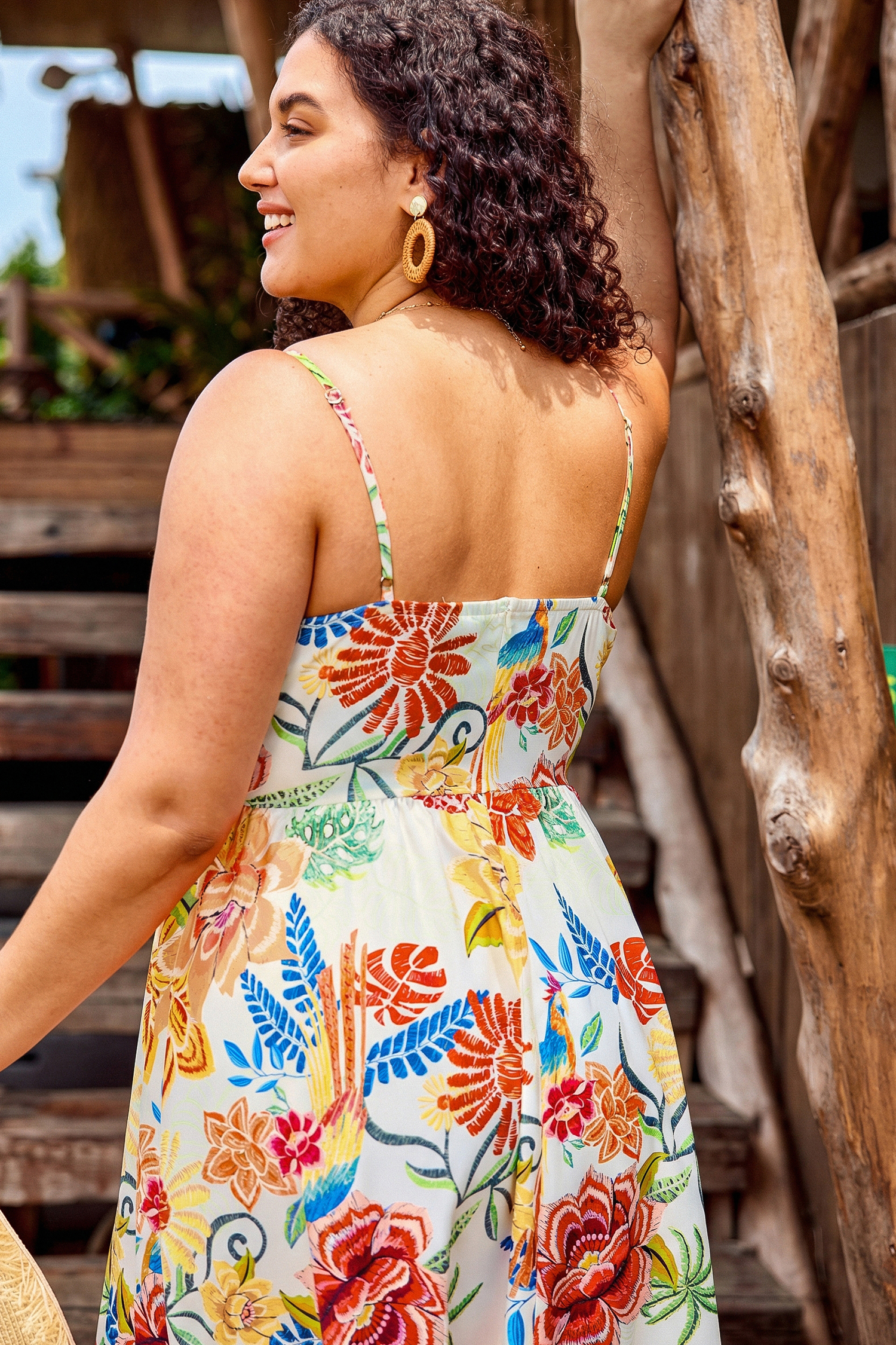 Vibrant Oasis Tropical Maxi Dress