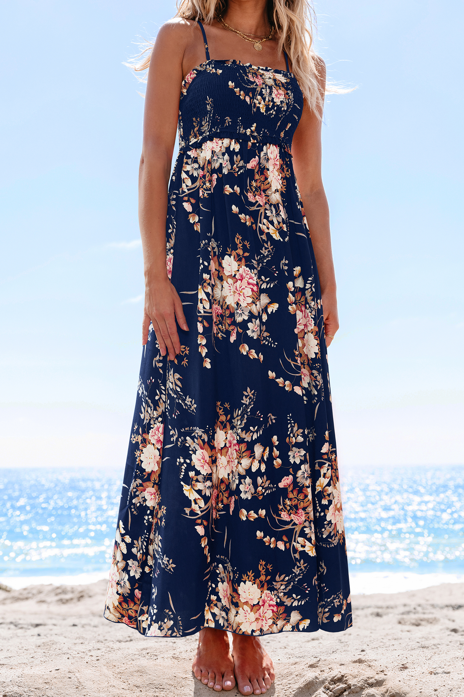 Sukienka maxi w kwiaty na wyjście i na zewnątrz